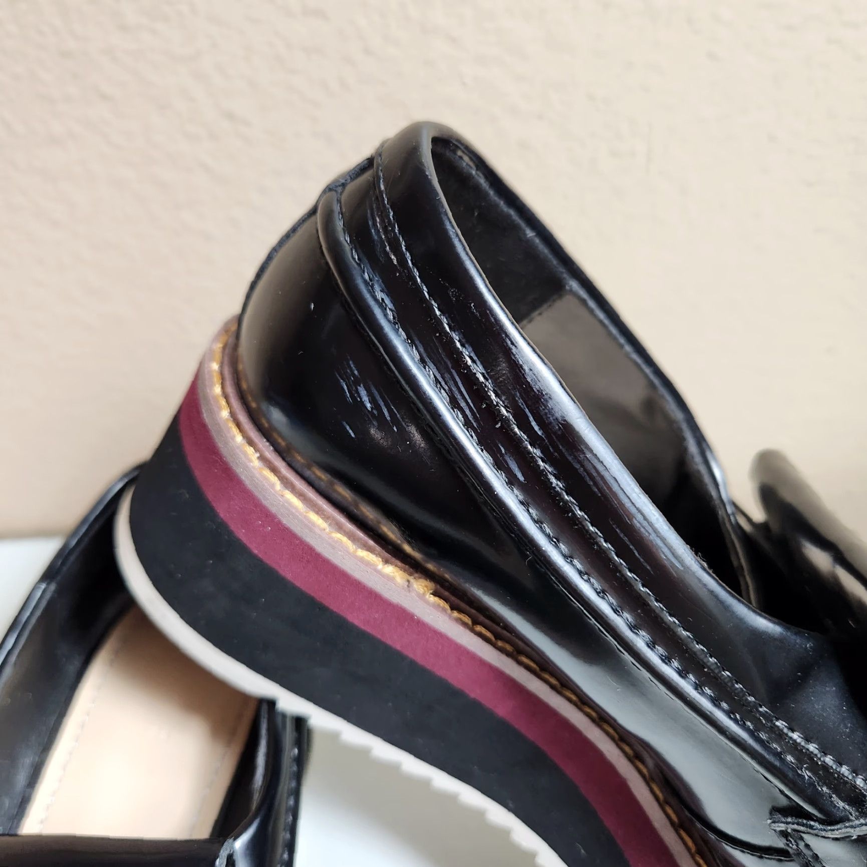 Zara Zara Woman |EU38/US7.5| Black Patent Leather Platform Kilt Chunky Loafers Loafer Women MVP platform loafers Size US 8 / IT 38 - 2 Thumbnail