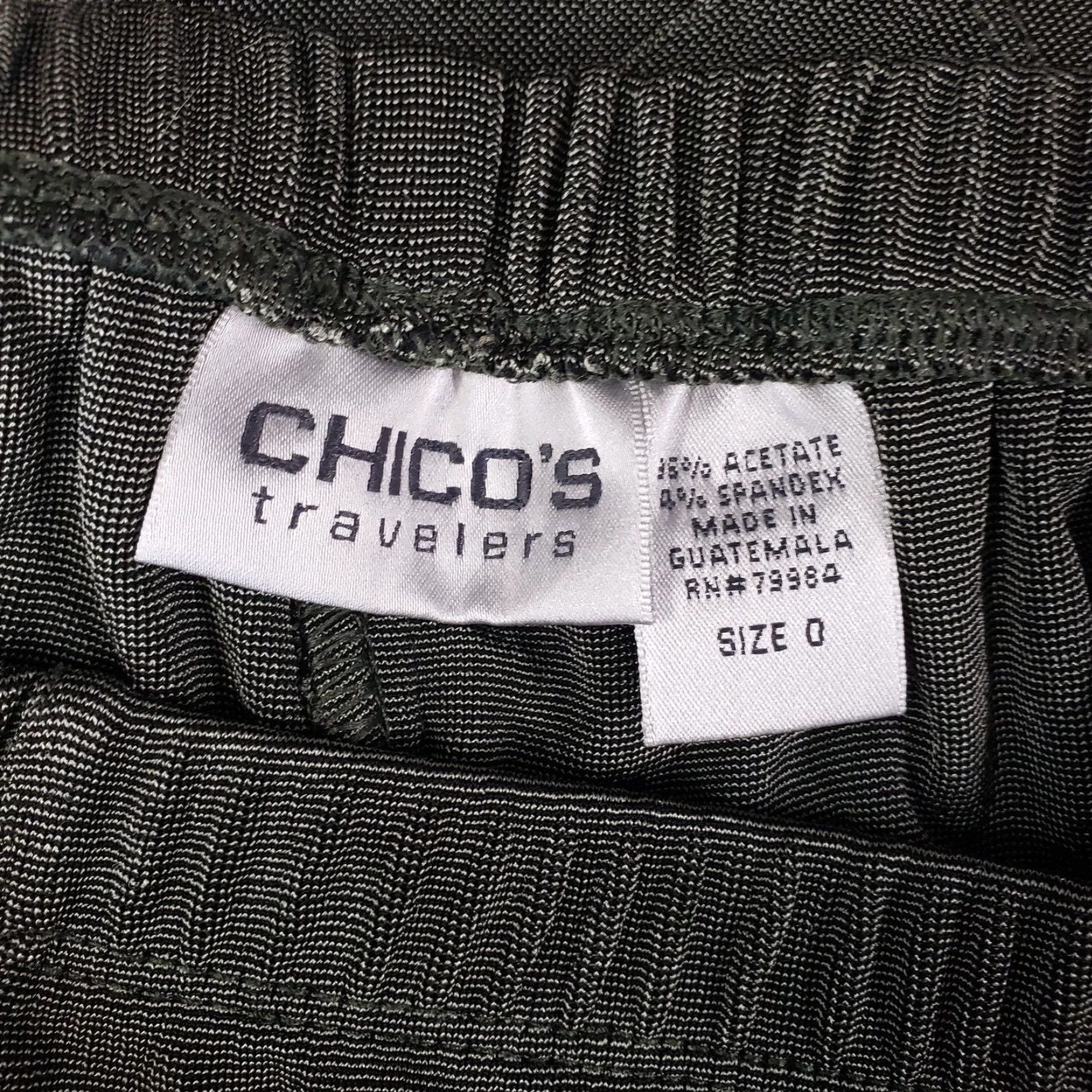 Vintage Chicos Travelers Womens Cropped Pants Sz Small Green Pull On High Rise Slinky Size 28" / US 6 / IT 42 - 6 Thumbnail