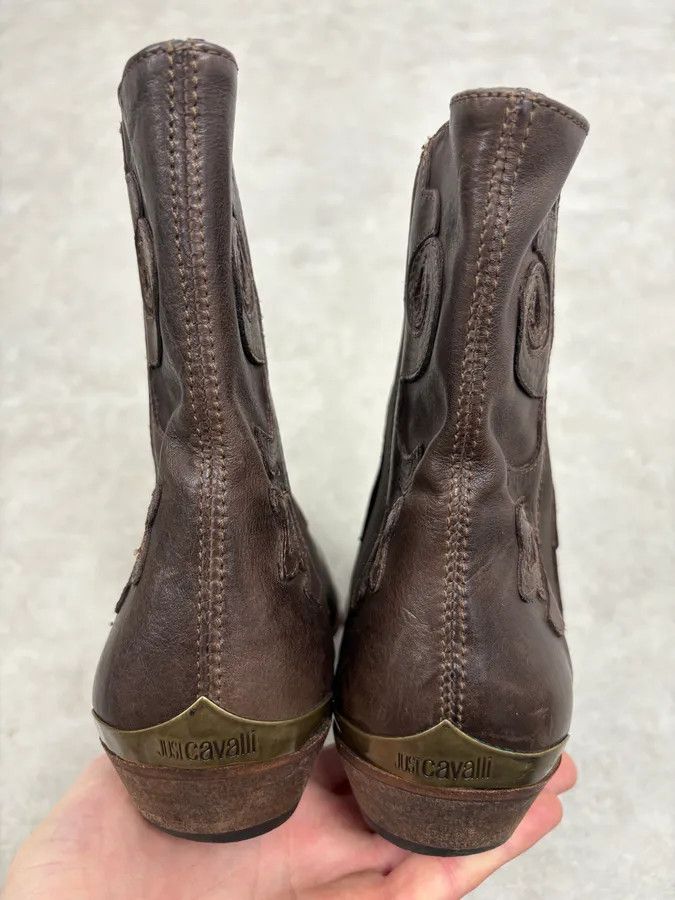 Just Cavalli 2010s Cavalli Brown Western Royal Leather Boots Size US 9 / EU 42 - 5 Thumbnail