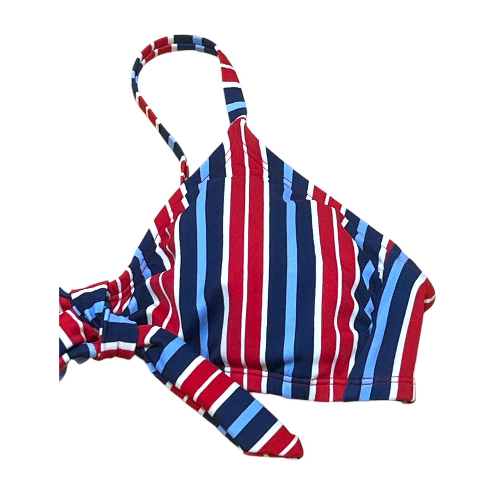 Other Kona Sol - Women's Striped Tie-Front Bralette Bikini Top - M Size ONE SIZE - 18 Thumbnail