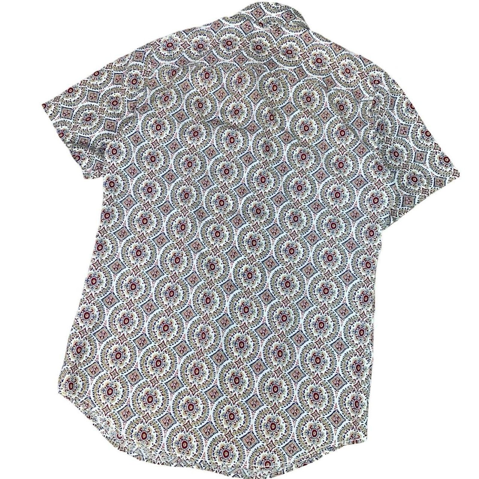 Cremieux × Vintage VTG Cremieux Geometric Print Mens Size M Button Up Shirt Size US M / EU 48-50 / 2 - 4 Thumbnail