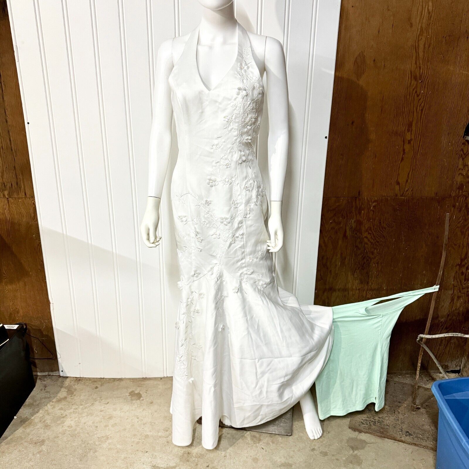 Other Cinderella Wedding Dress Halter Neck Pleated Open Back MD Size M / US 6-8 / IT 42-44 - 6 Thumbnail