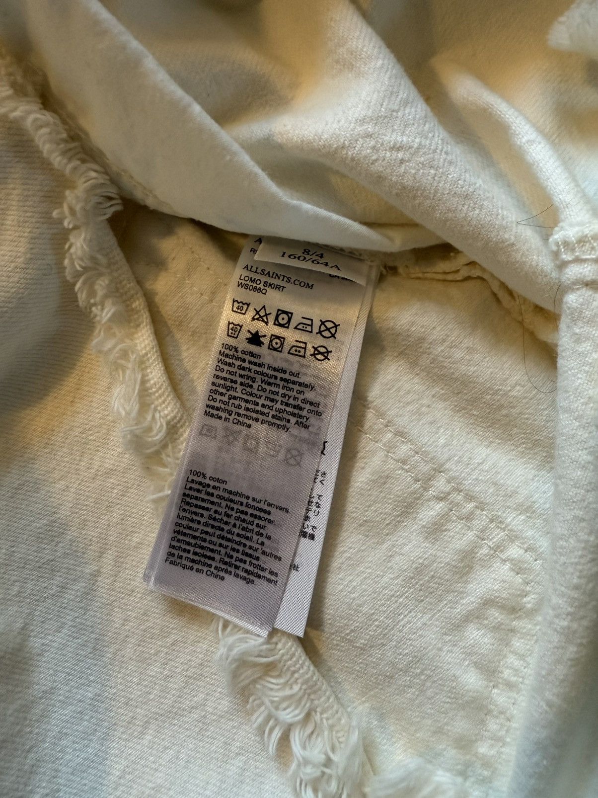 Allsaints NWT All Saints White Denim Zipper Mid Waist Skirt Size 4 Size 27" / US 4 / IT 40 - 7 Thumbnail