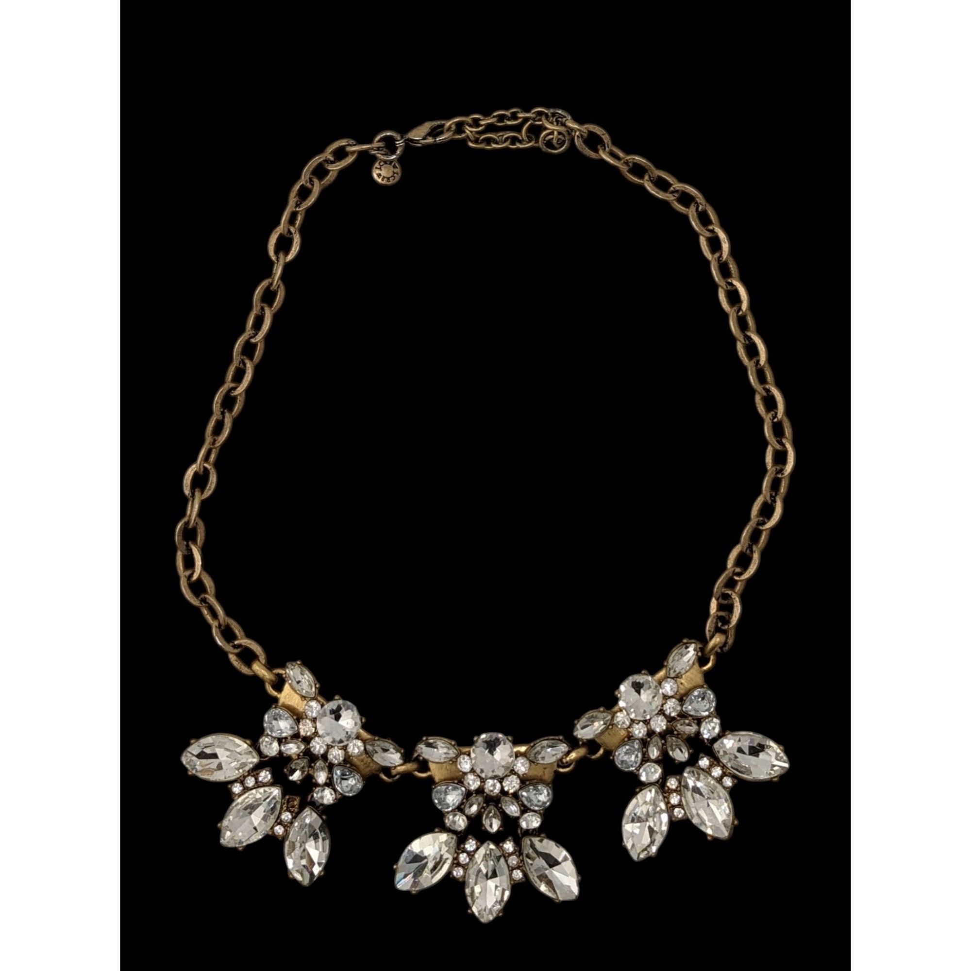 J.Crew Vintage J.Crew Crystal Glam Floral Statement Necklace Size ONE SIZE - 1 Thumbnail