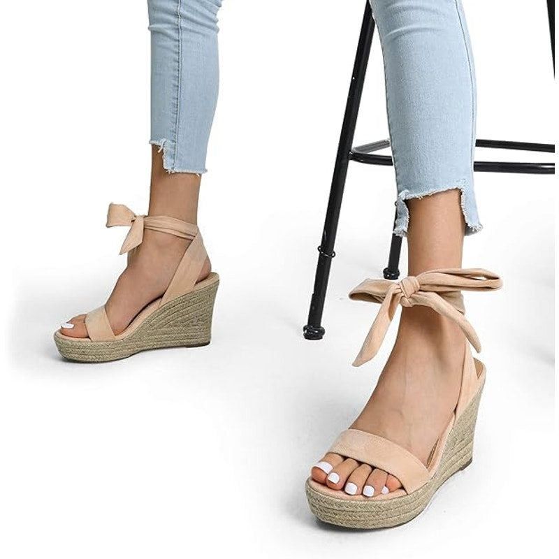 Other Dream Pairs Women's Size 9 Tan Faux Suede Wedge Espadrilles Size US 9 / IT 39 - 5 Thumbnail