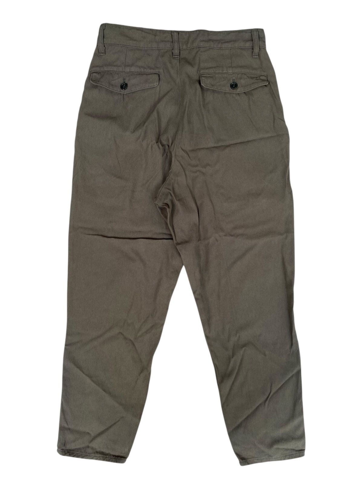 Issey Miyake RARE🔥ZUCCa Pleated Tapered Pants Olive Khaki Japan Size US 30 / EU 46 - 2 Thumbnail