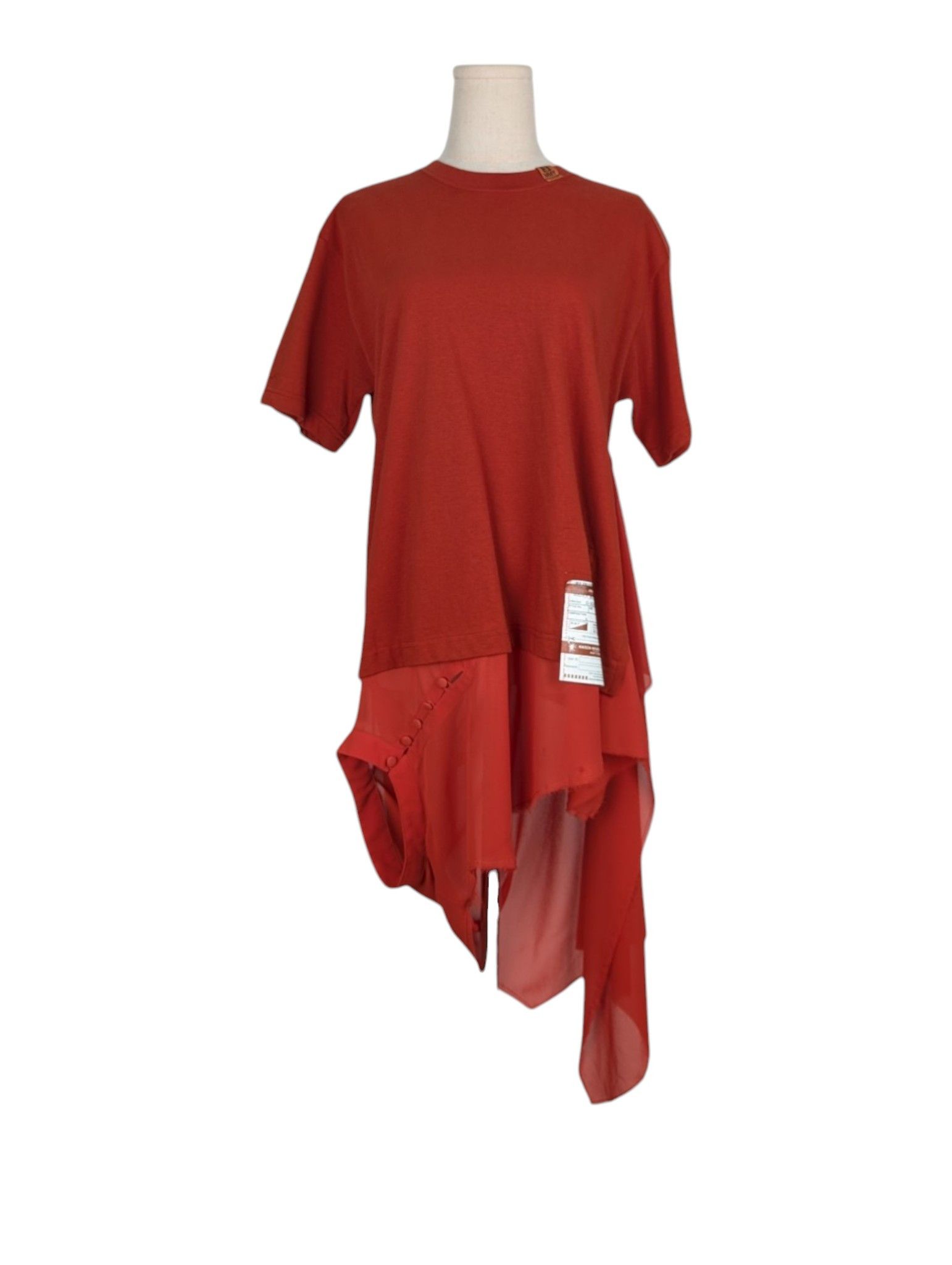 Maison MIHARA YASUHIRO Maison Mihara Yasuhiro Reddish Brown T-shirt Dress Shirt Size S / US 4 / IT 40 - 1 Thumbnail