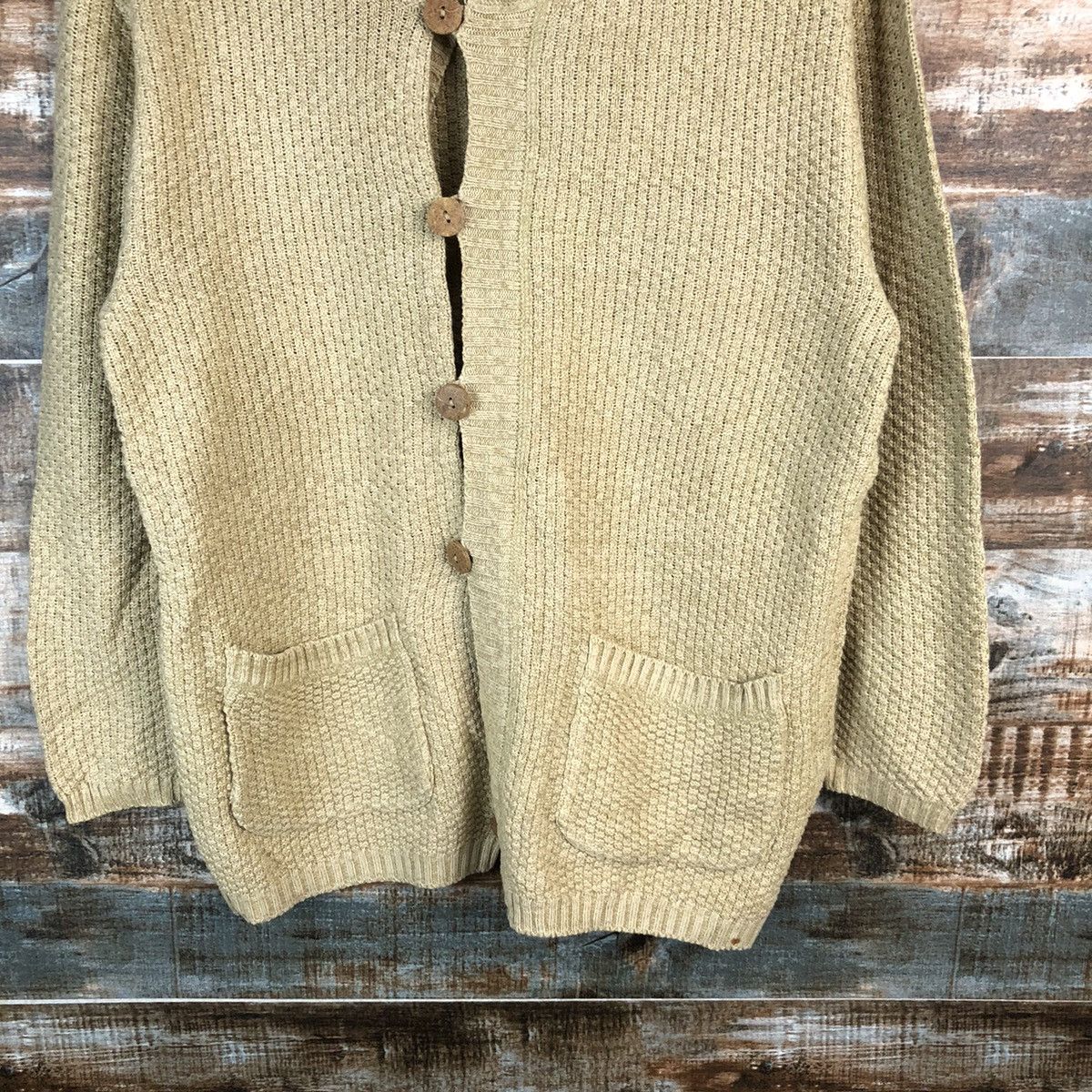 Homespun Knitwear Upstar Brown Patterned Cardigan Knitwear #A1548 Size M / US 6-8 / IT 42-44 - 6 Thumbnail