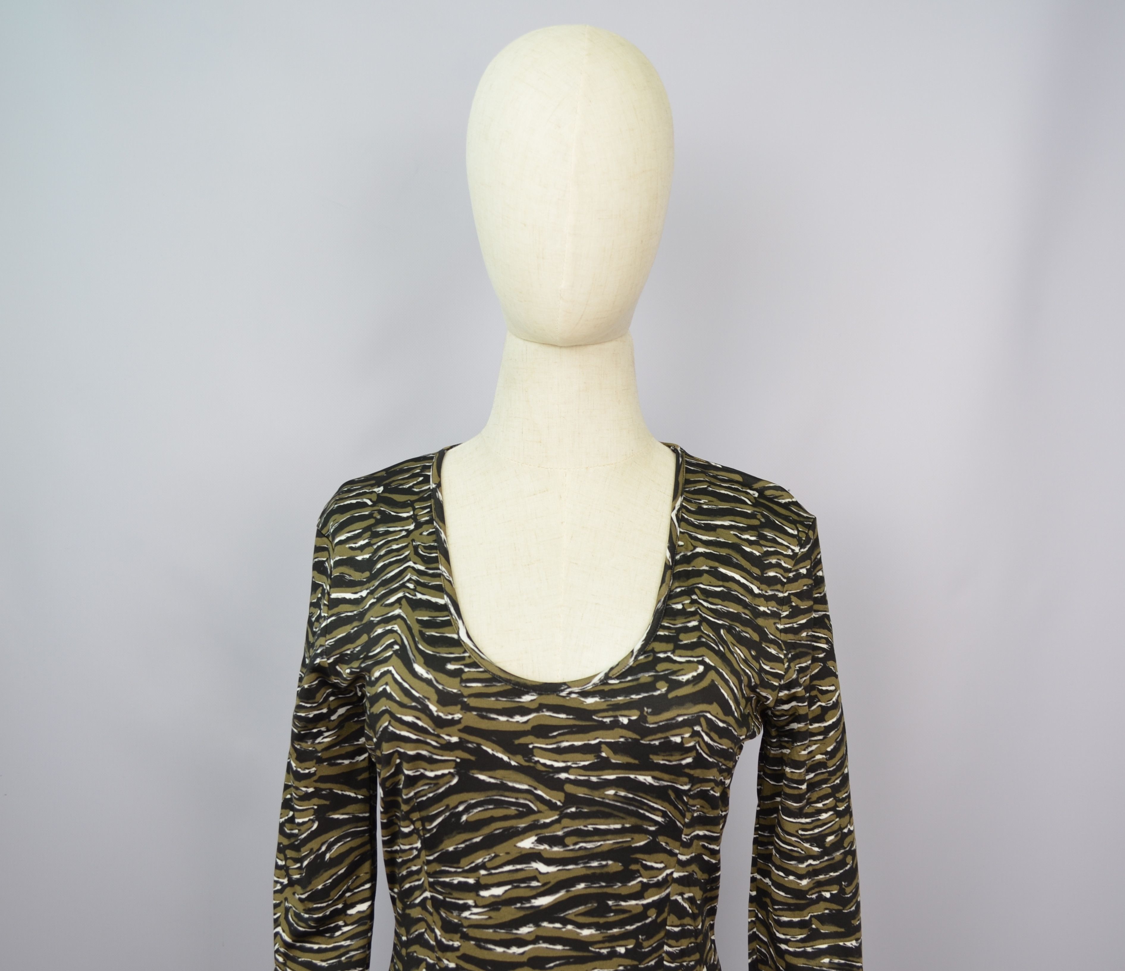 Just Cavalli × Roberto Cavalli Just Cavalli 3/4 Sleeve Fitted Stretch Dress Zebra Print 44 Size M / US 6-8 / IT 42-44 - 2 Thumbnail