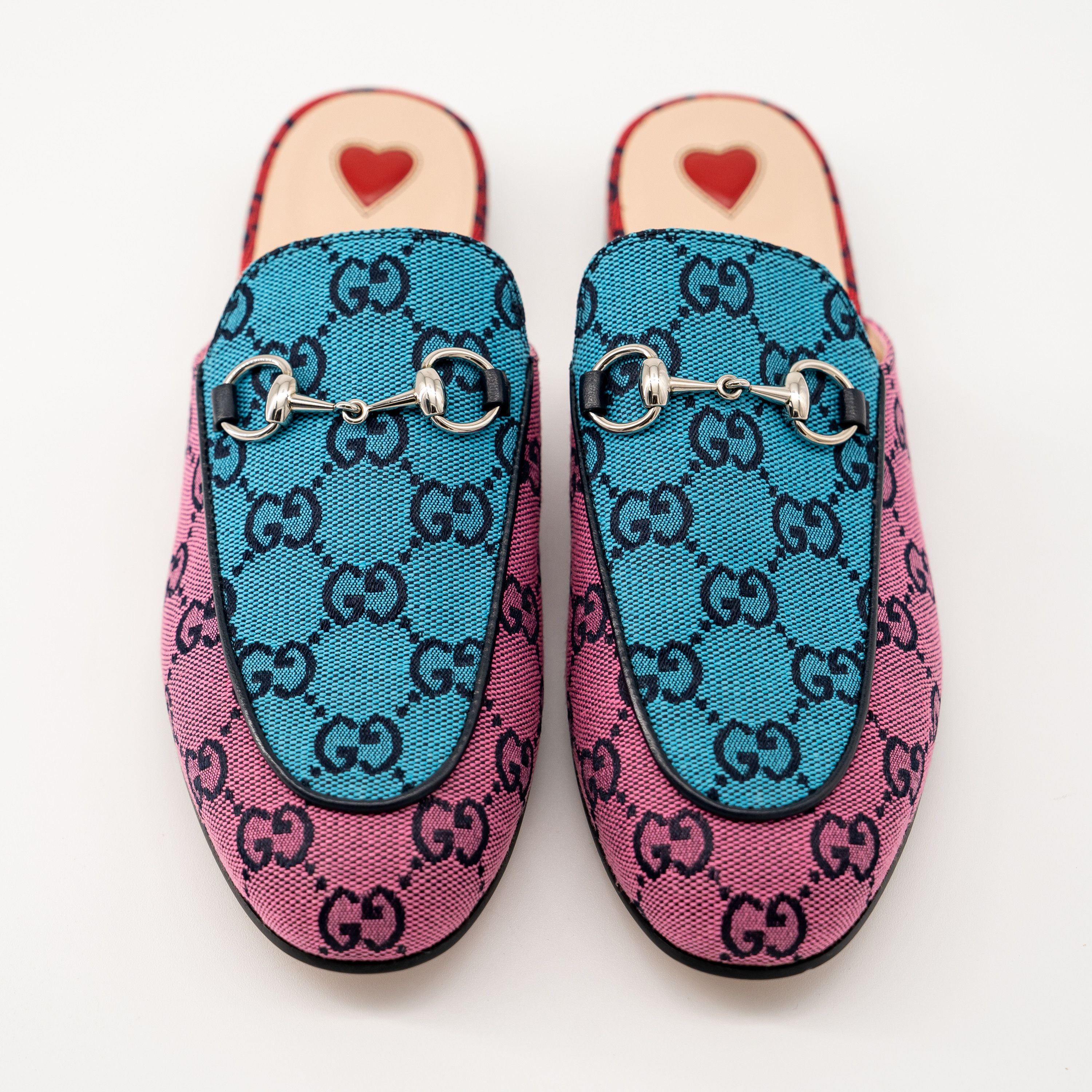 Gucci 35.5G 5.5 US Gucci Princetown Blue Pink GG Mules Slipper Size US 5.5 / IT 35.5 - 3 Thumbnail