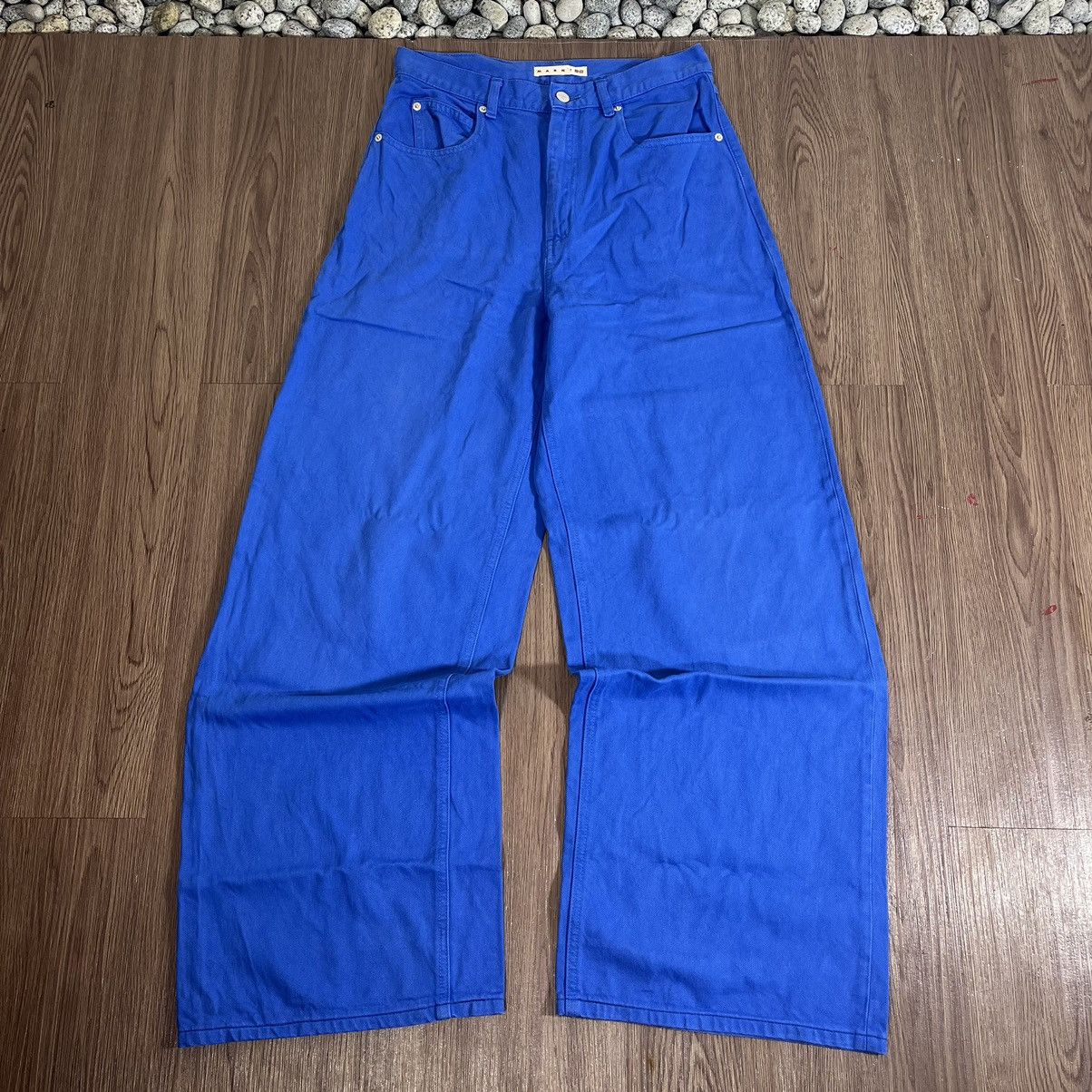 Marni × Uniqlo Uniqlo x Marni Highwaist Electric Blue Baggy Jeans Size US 29 - 1 Thumbnail