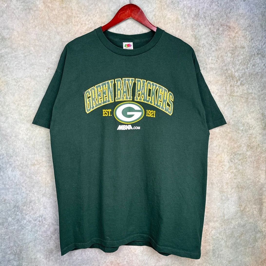 NFL × Vintage VTG 90s Green Bay Packers T Shirt Sz XL Green NFL Football Size US XL / EU 56 / 4 - 2 Thumbnail