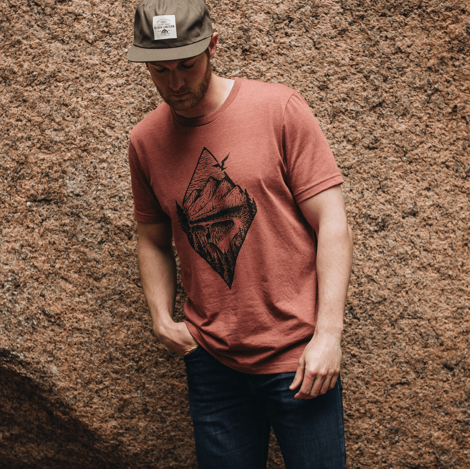 Designer × Vintage Mountain Shirt Men – River & Forest Graphic Tee Size US L / EU 52-54 / 3 - 2 Thumbnail