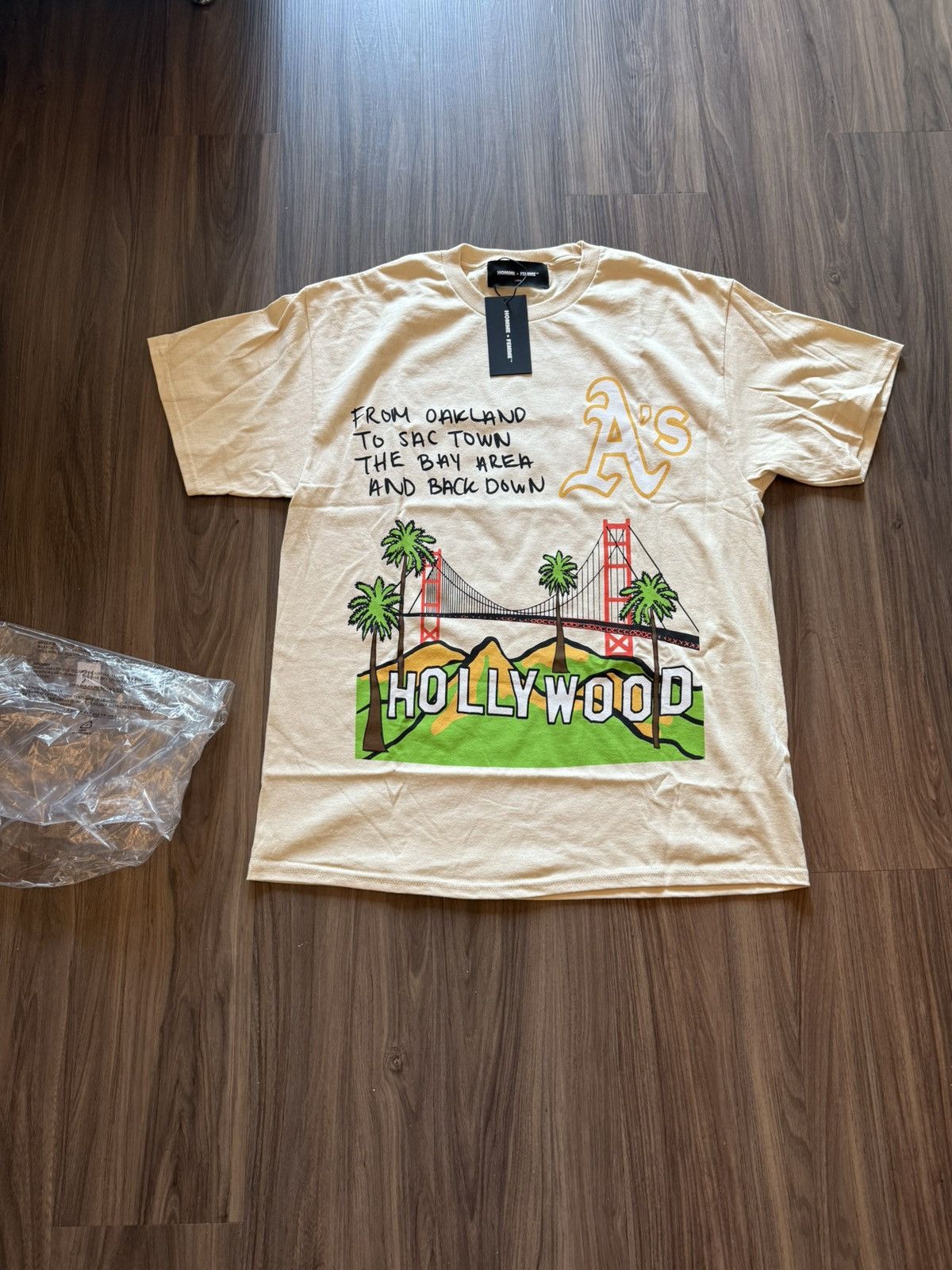 Homme Femme Oakland A's Bay Area Hollywood Tee Size Large