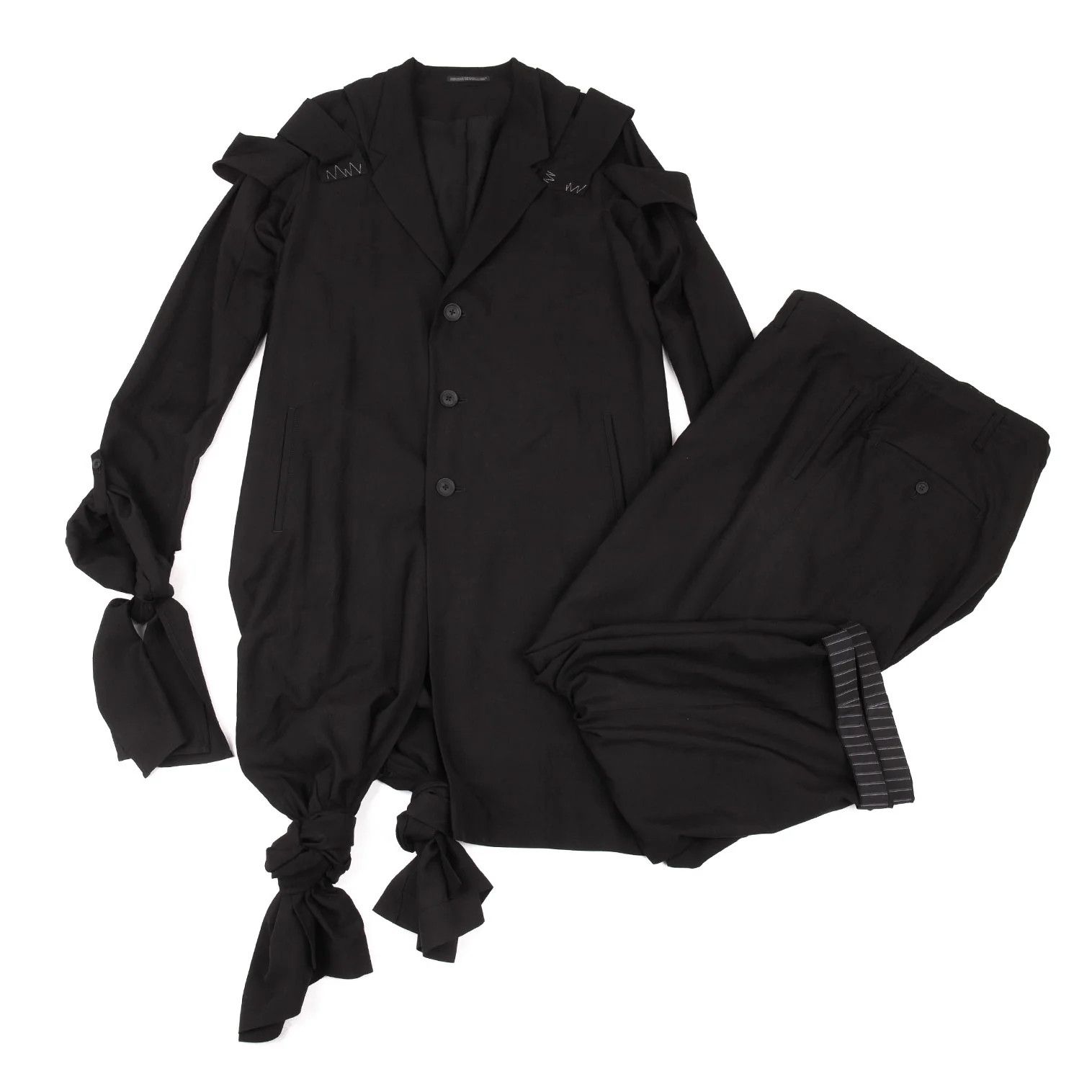 Yohji Yamamoto Yohji Yamamoto Hard Twist Gabardine Set Up Black Size US S / EU 44-46 / 1 - 1 Thumbnail