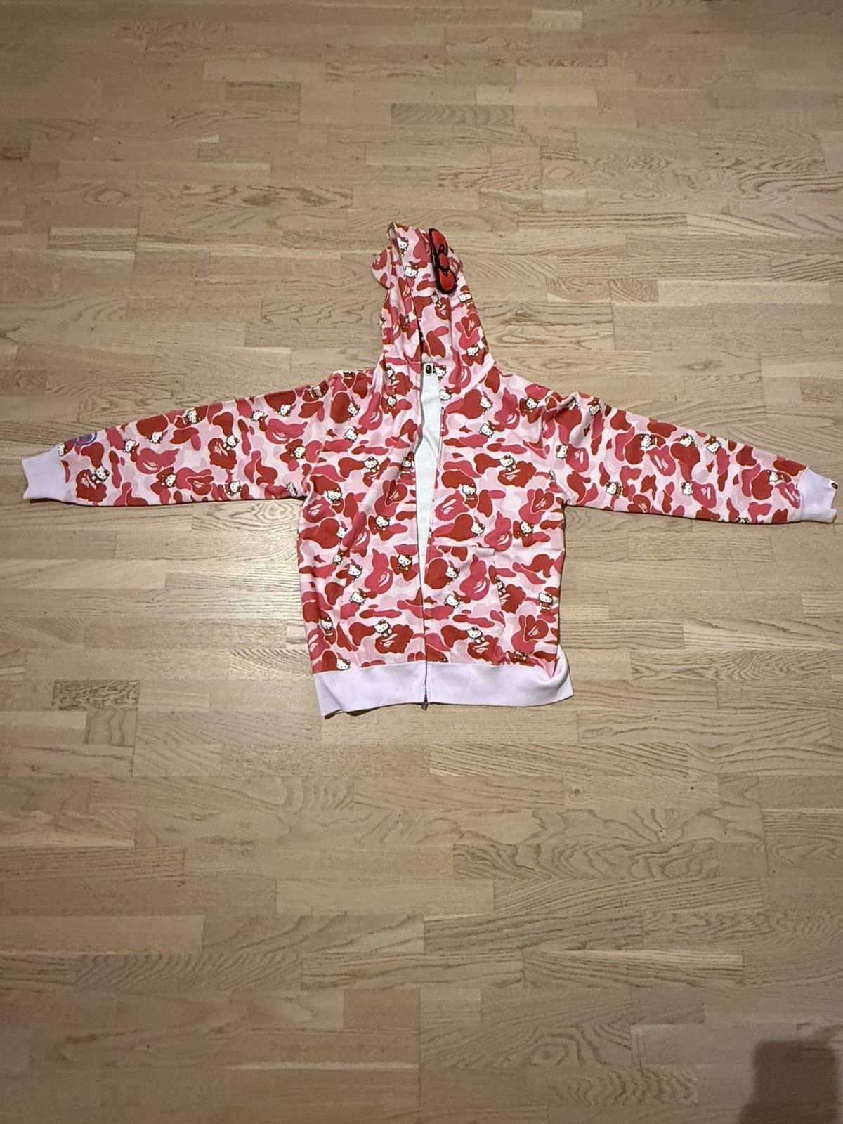 Bape Bape x Hello Kitty Pink Camo Zip Hoodie Size US XL / EU 56 / 4 - 2 Thumbnail