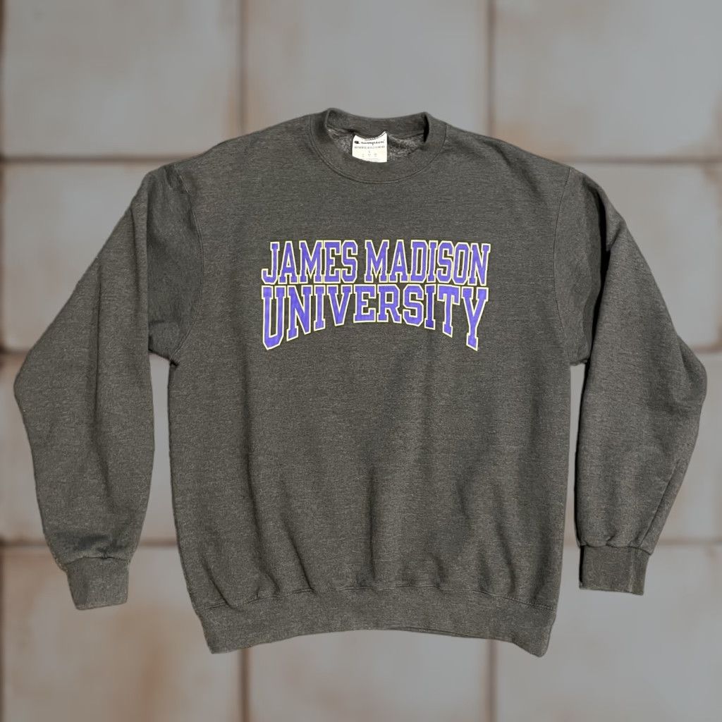 Champion Champion James Madison University Sweatshirt Mens Large Gray Crewneck Pullover Size US L / EU 52-54 / 3 - 1 Thumbnail