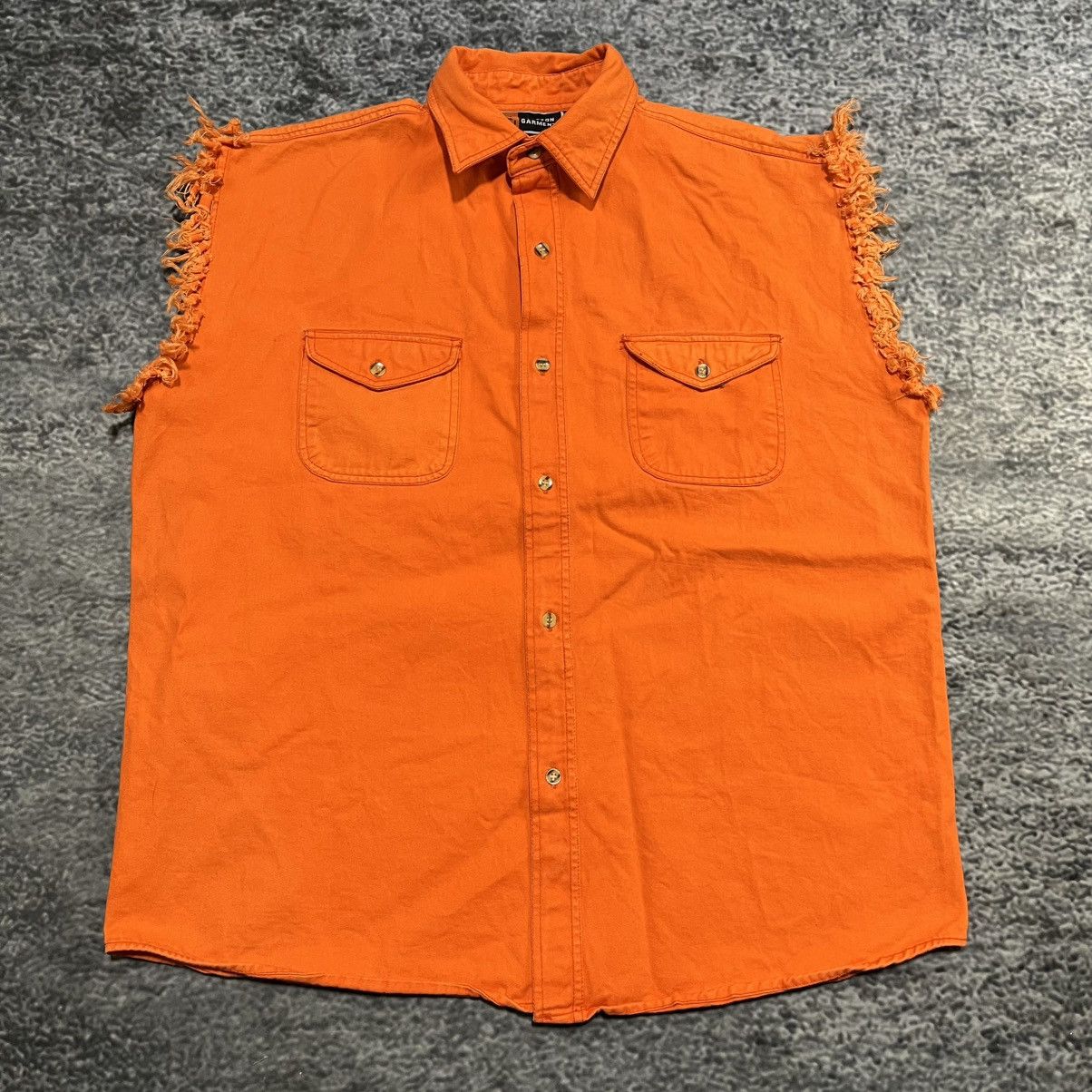 Vintage VINTAGE Y2K FUNNY HUMOR NSFW GRUNGE BIKER VEST LARGE ORANGE Size US L / EU 52-54 / 3 - 4 Thumbnail