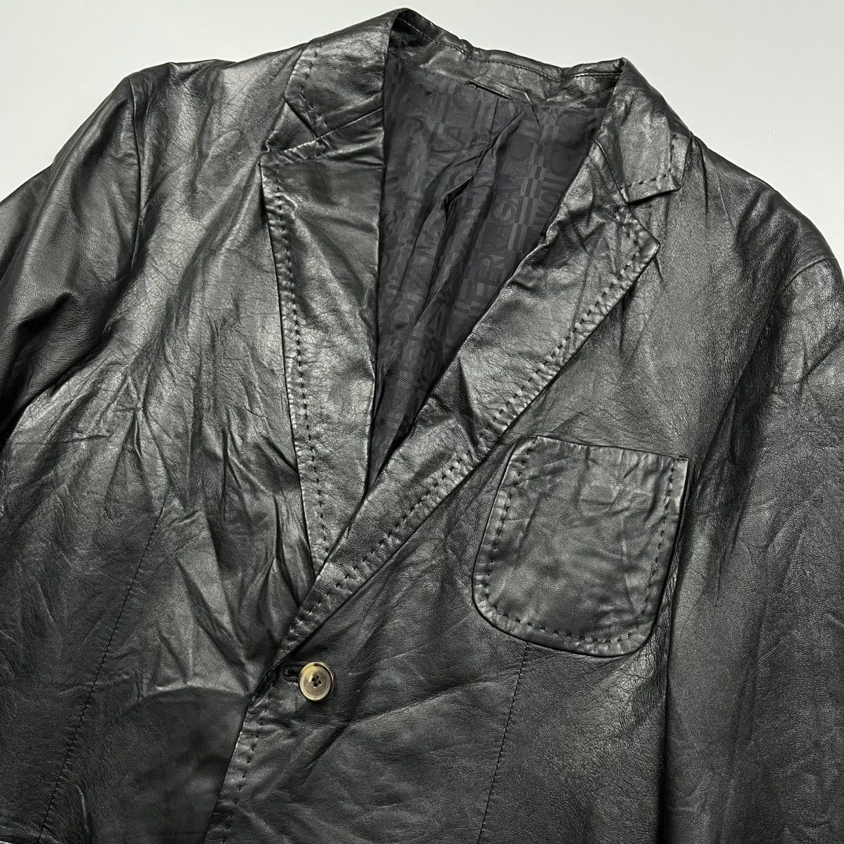 Salvatore Ferragamo Salvatore Ferragamo - Leather Blazer - Jacket Size US M / EU 48-50 / 2 - 3 Thumbnail