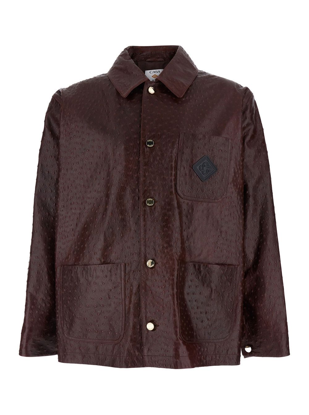 Casablanca Bordeaux Jacket with Logo Patch on the Front and Ostrich Leather Effect for Men Size US M / EU 48-50 / 2 - 1 Thumbnail