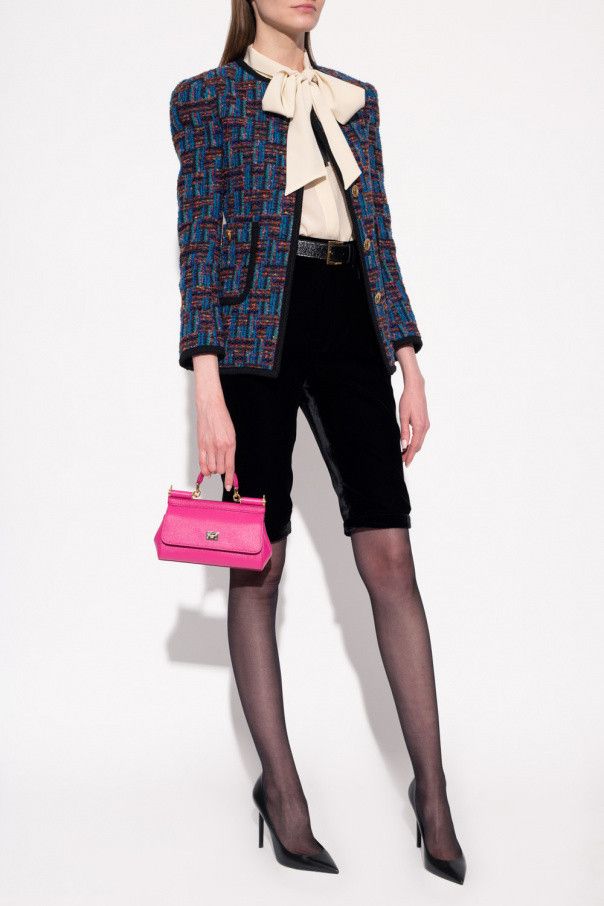 Saint Laurent Paris o1s1wg111224 Blended Tweed Cropped Button Jacket Multicolor Size L / US 10 / IT 46 - 2 Thumbnail