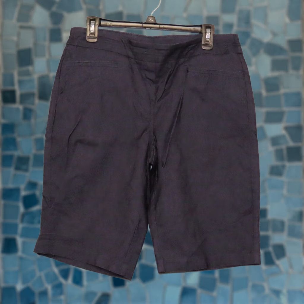 Vintage VINTAGE Kate Park Women's Bermuda Shorts 1X Navy Pullon Stretch 32" Waist NWOT Size 40" / US 18 - 1 Thumbnail