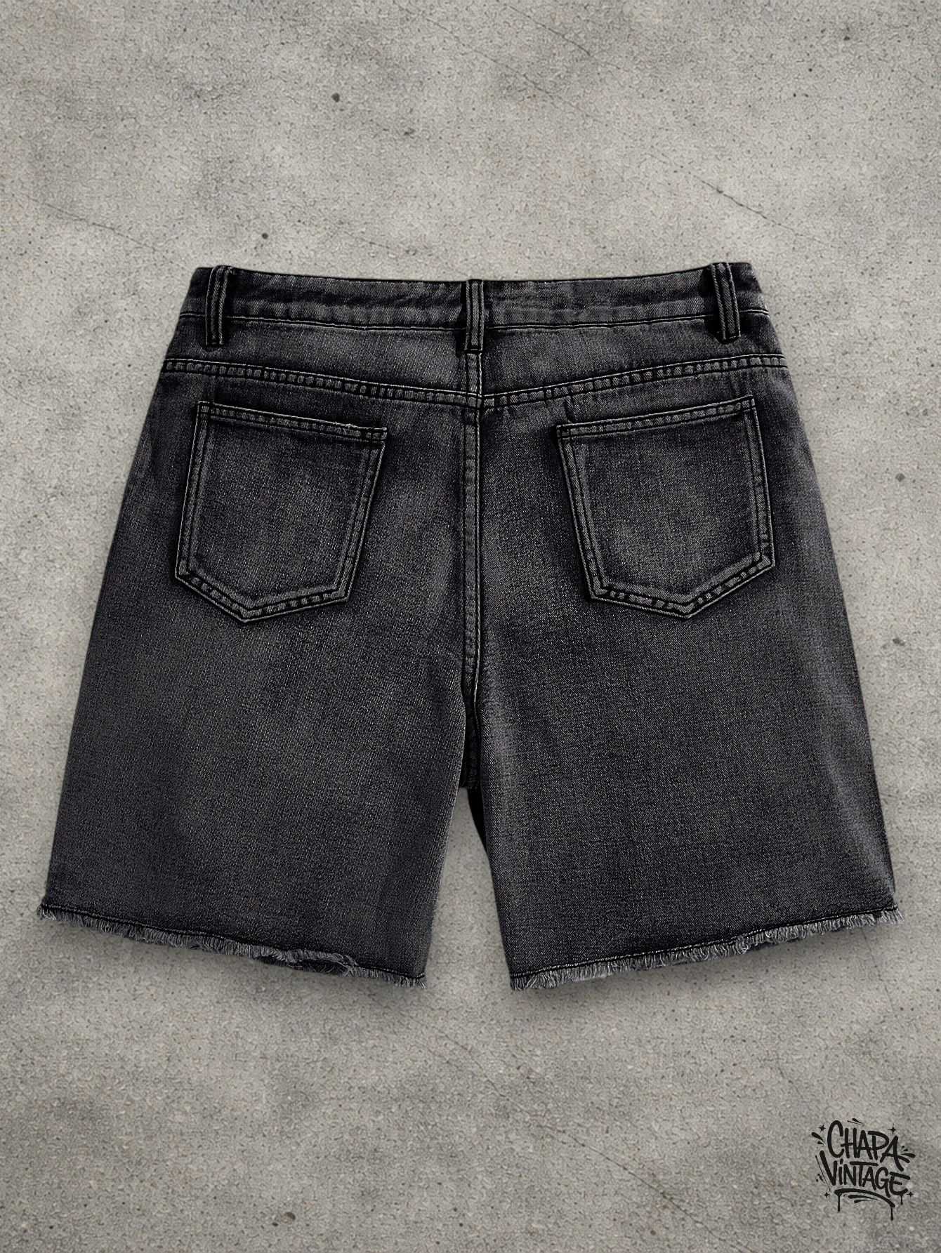 Vintage Ripped dark denim shorts Size US 32 / EU 48 - 2 Thumbnail