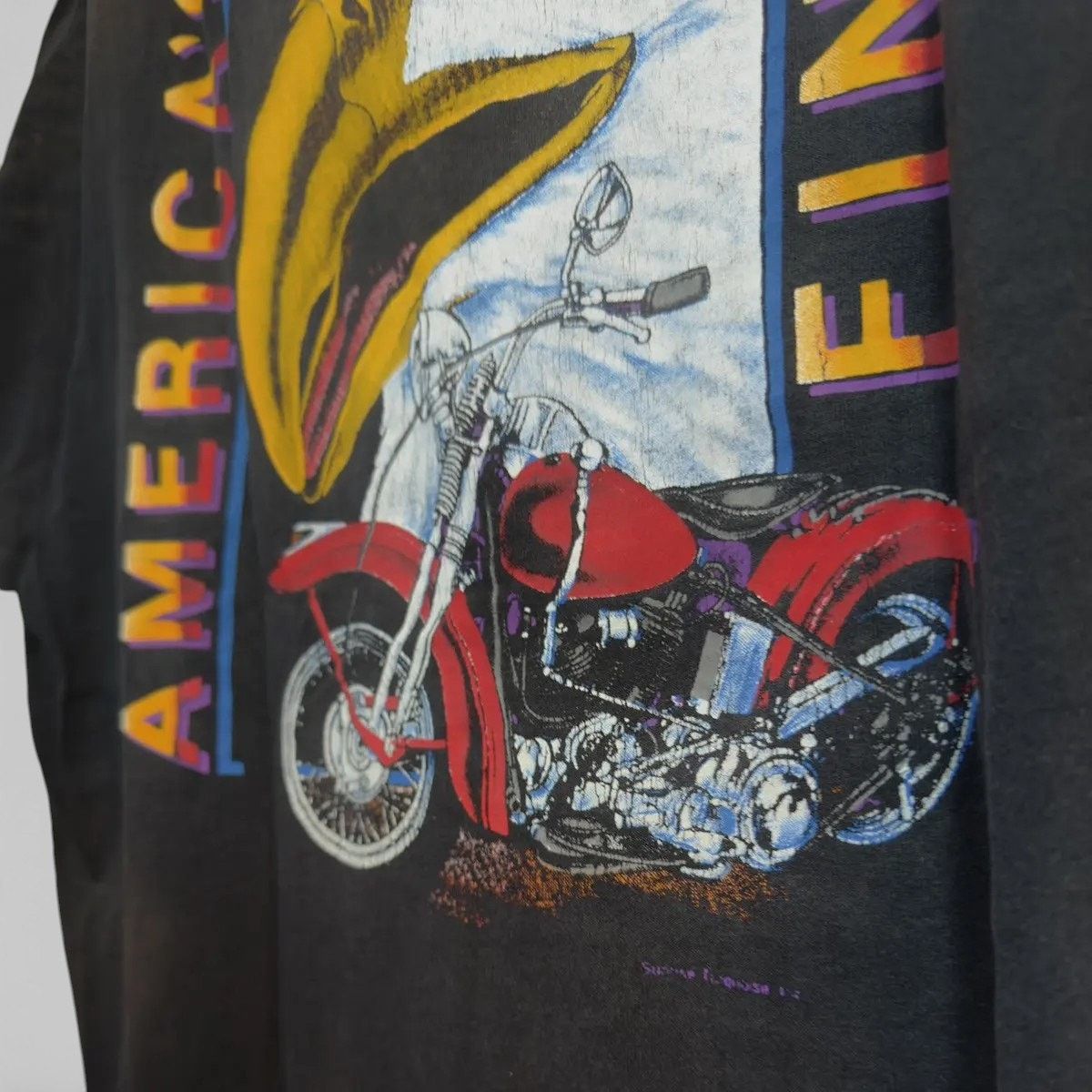Vintage Vintage 90s Sunfaded Bike Week Americas Finest Tee Shirt Size US XL / EU 56 / 4 - 8 Thumbnail