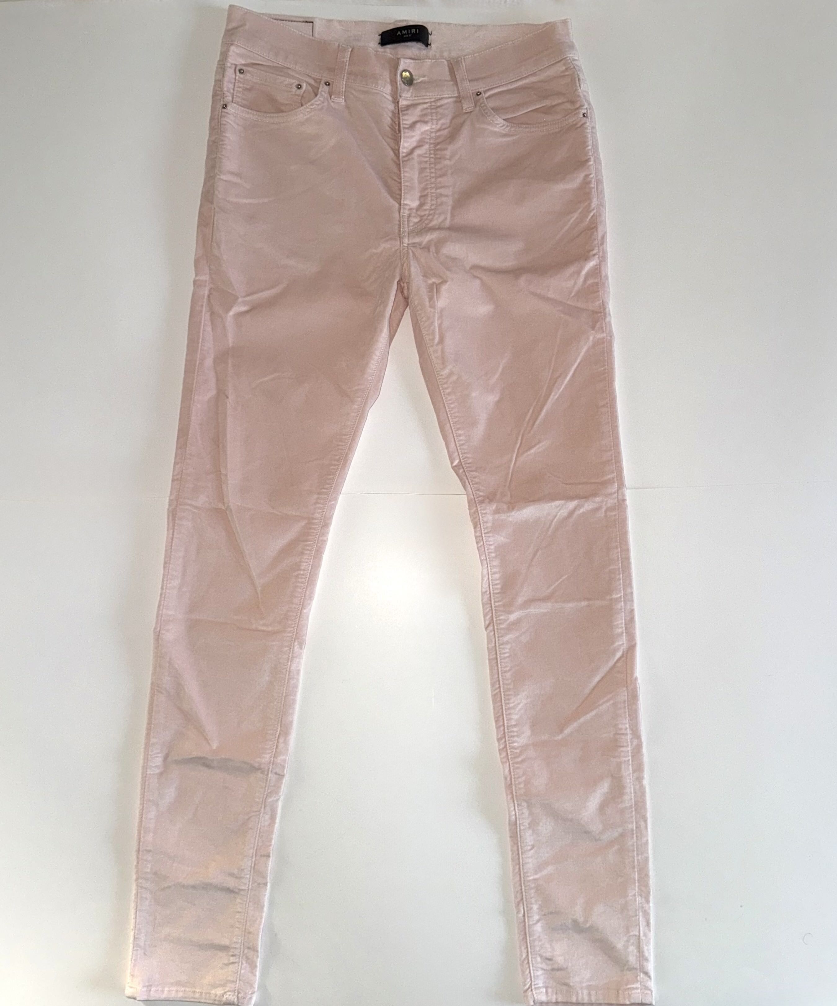 Amiri Pink Satin Jeans