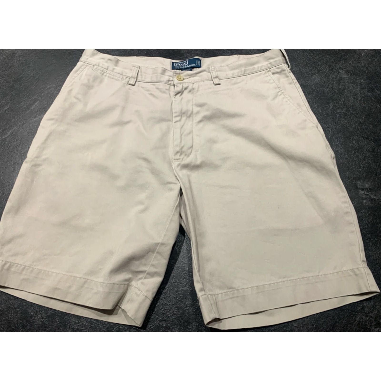 Polo Ralph Lauren VINTAGE Polo Ralph Lauren Men’s Flat Front Chino Pants 35 Beige Khaki Shorts Size US S / EU 44-46 / 1 - 2 Thumbnail