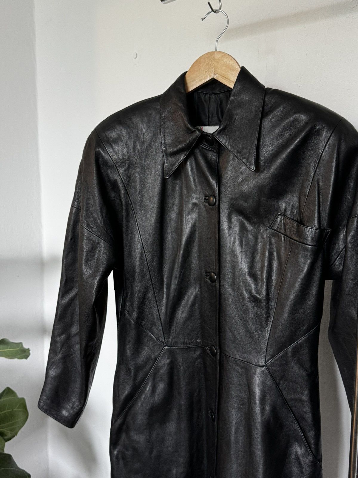 Other Long Vintage Leather Coat Size S / US 4 / IT 40 - 2 Thumbnail