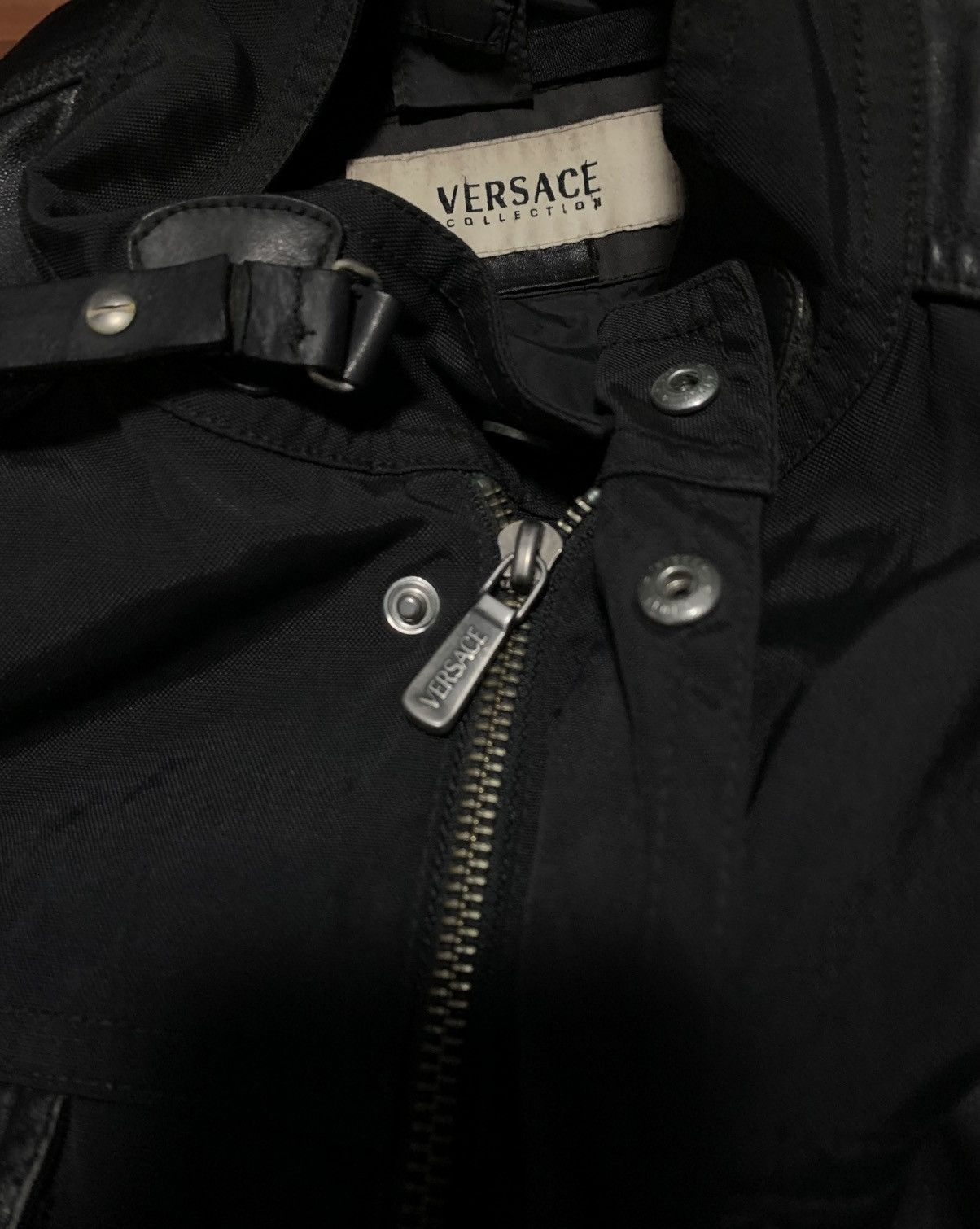 Versace Versace Vintage Utility Jacket with Genuine Leather Panels Size US XL / EU 56 / 4 - 3 Thumbnail