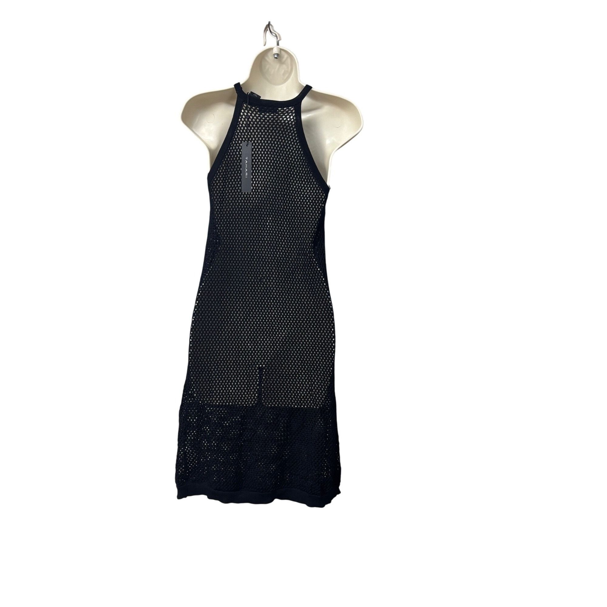 Other Tahari Womens Black Crochet Halter Cover-Up Dress, Black, Sz Size S / US 4 / IT 40 - 10 Thumbnail