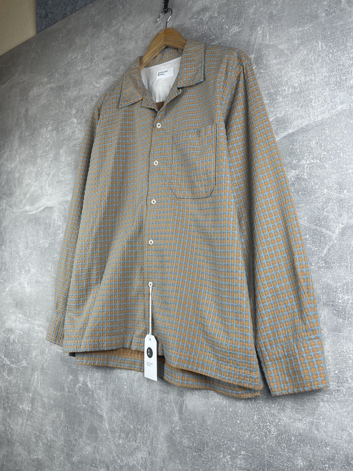 Universal Works Universal Works L.S Camp Shirt Sand Blue Deldos Cotton Size US M / EU 48-50 / 2 - 3 Thumbnail