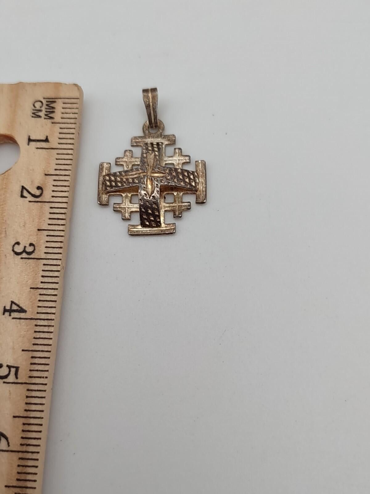 The Unbranded Brand Jerusalem Cross 925 Sterling Israel Religious Pendant Size ONE SIZE - 3 Thumbnail