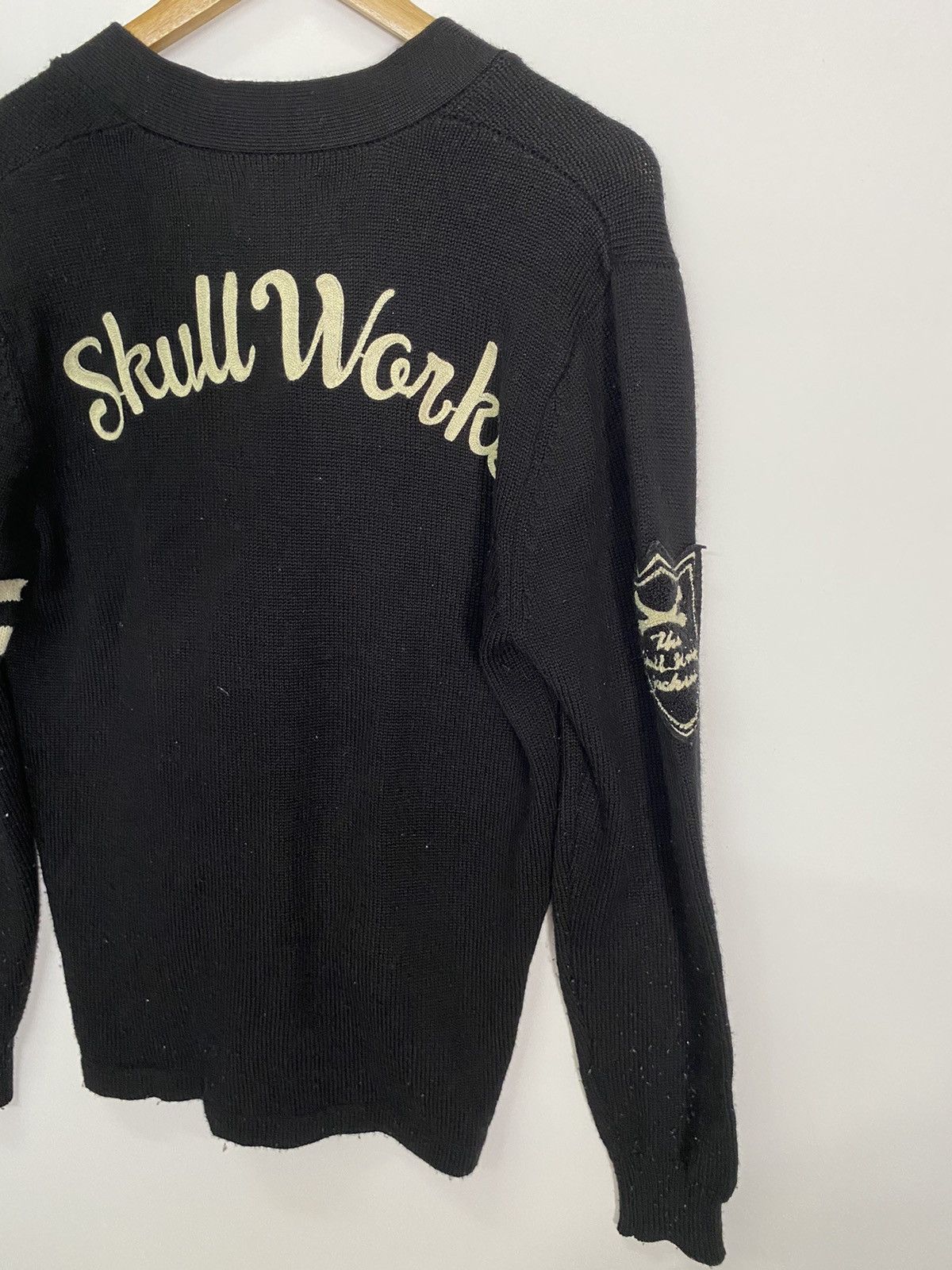 Japanese Brand Skull Works Jackrose Knitwear Patches Cardigan Size US S / EU 44-46 / 1 - 9 Thumbnail