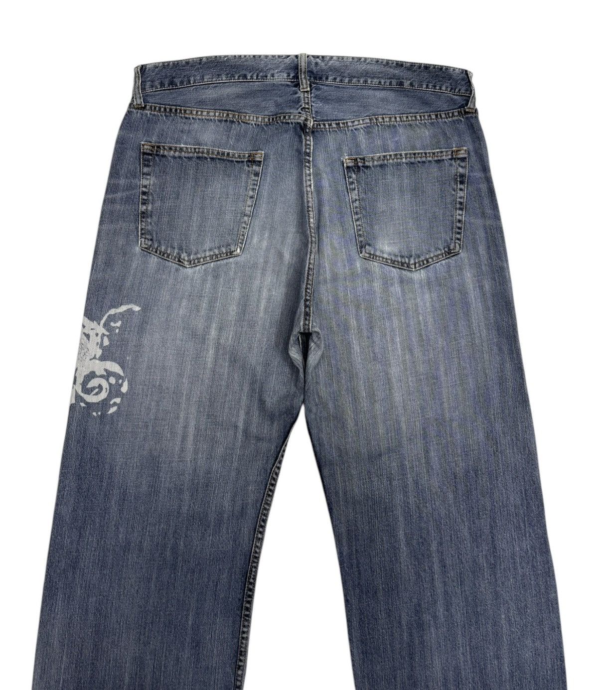 If Six Was Nine Vintage Japanese Karakuri Tamashii Style Dragon Baggy Jeans Size US 37 - 4 Thumbnail