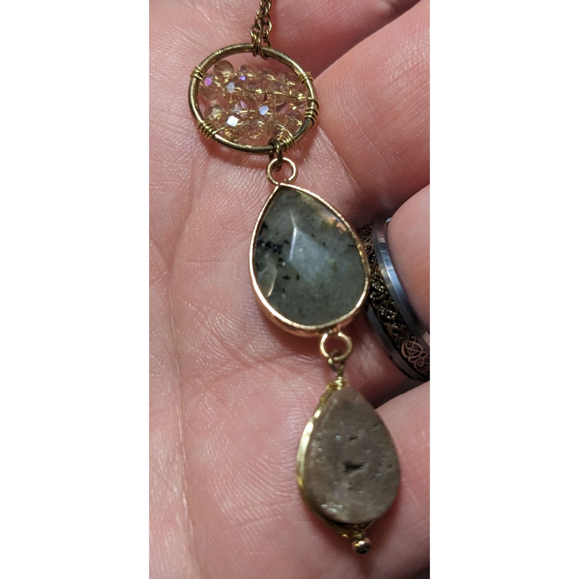 Other Gemstone Druzy Multilayer Charm Necklace Size ONE SIZE - 12 Thumbnail