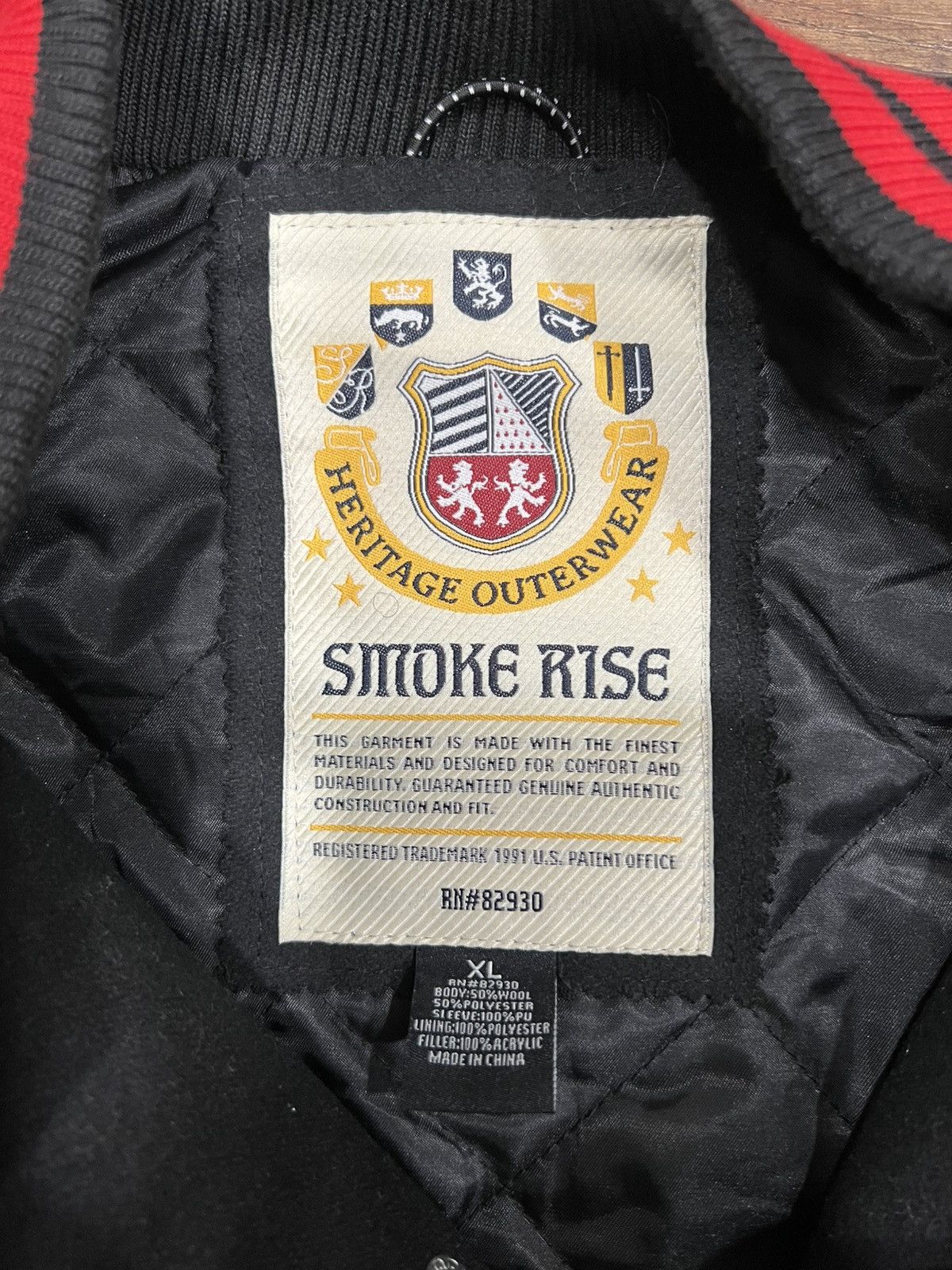Smoke Rise Smoke Rise Oni Demon Varsity Jacket Black/Red/Cream Size US XL / EU 56 / 4 - 5 Thumbnail