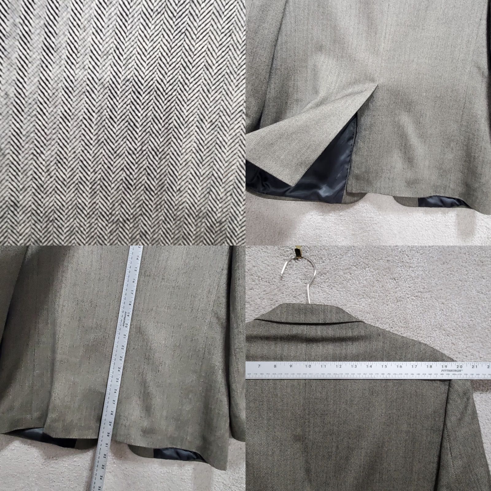 Chaps Chaps Blazer Jacket Men's 42R Tan Black Herringbone 100% Wool Single Breasted Size 42R - 9 Thumbnail