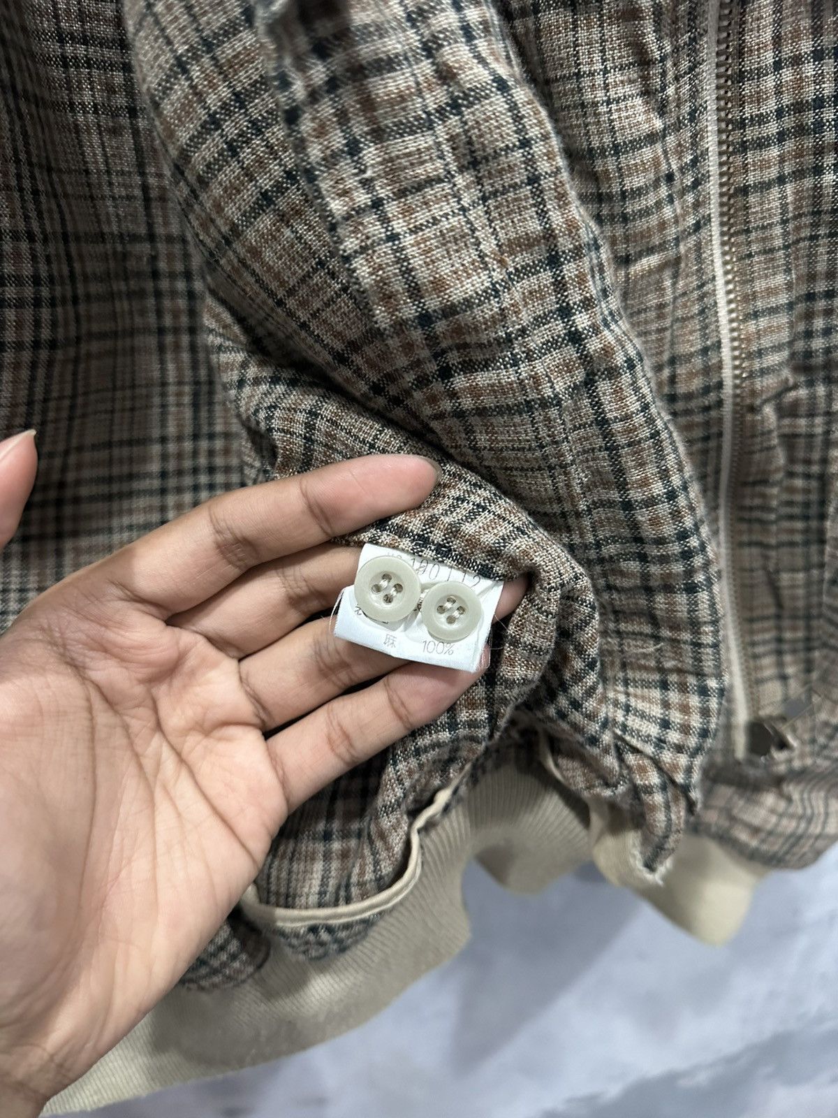 Tete Homme Tete Homme Katoh Kazutaka Plaid Bomber Zipper Jacket Size US L / EU 52-54 / 3 - 6 Thumbnail