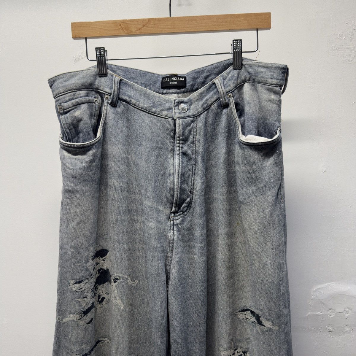 Balenciaga Balenciaga Winter 2021 Tromp L'oeil Denim Sweatpants Demna Size US 36 / EU 52 - 3 Thumbnail
