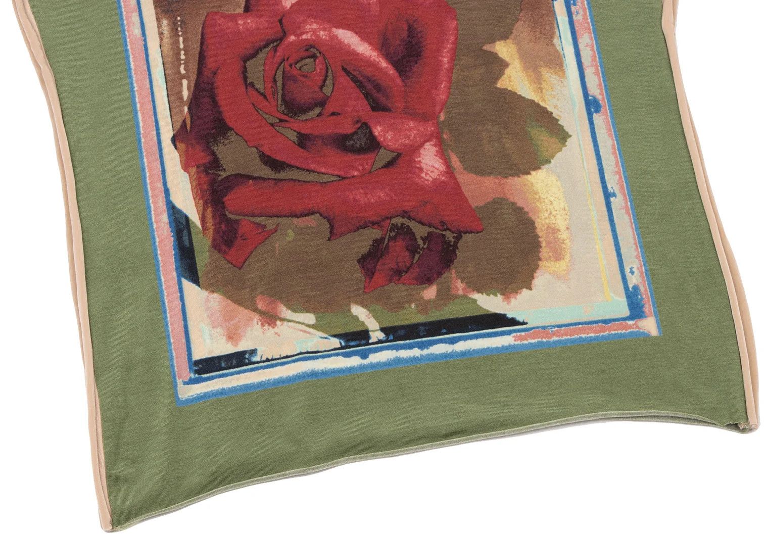 Jean Paul Gaultier Rose Print Nylon Stretch T-Shirt in Red Multi, Size 48 Size US M / EU 48-50 / 2 - 9 Thumbnail