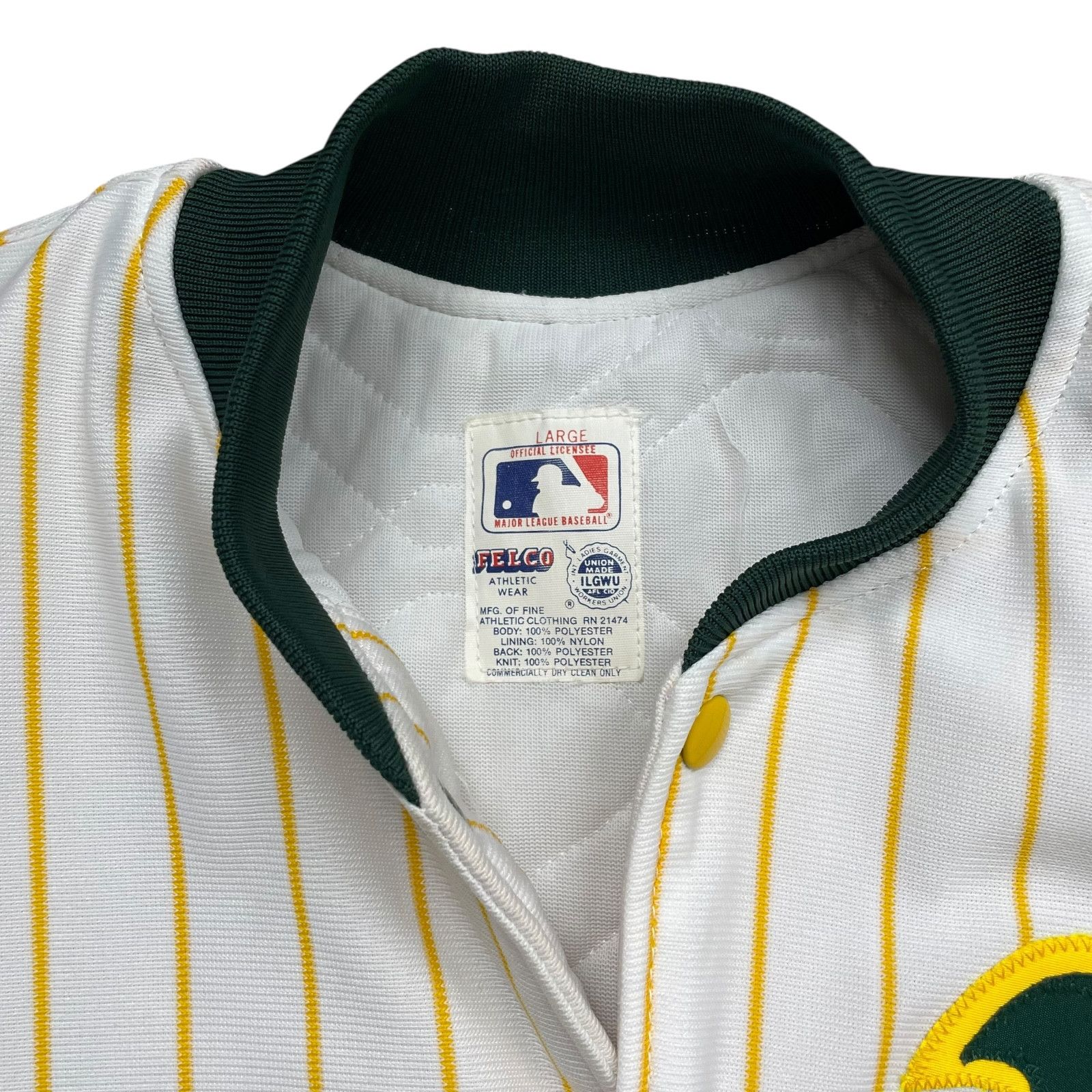 MLB VTG 90s OAKLAND ATHLETICS A’S FELCO PINSTRIPE BOMBER JACKET Size US L / EU 52-54 / 3 - 5 Thumbnail