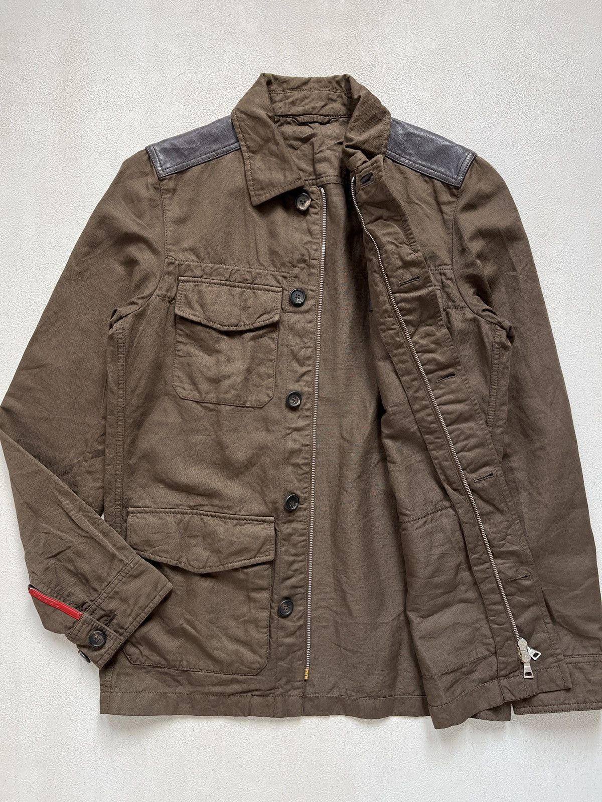 Prada 00’s Prada Sport Linen Leather Field Jacket Size US S / EU 44-46 / 1 - 12 Thumbnail