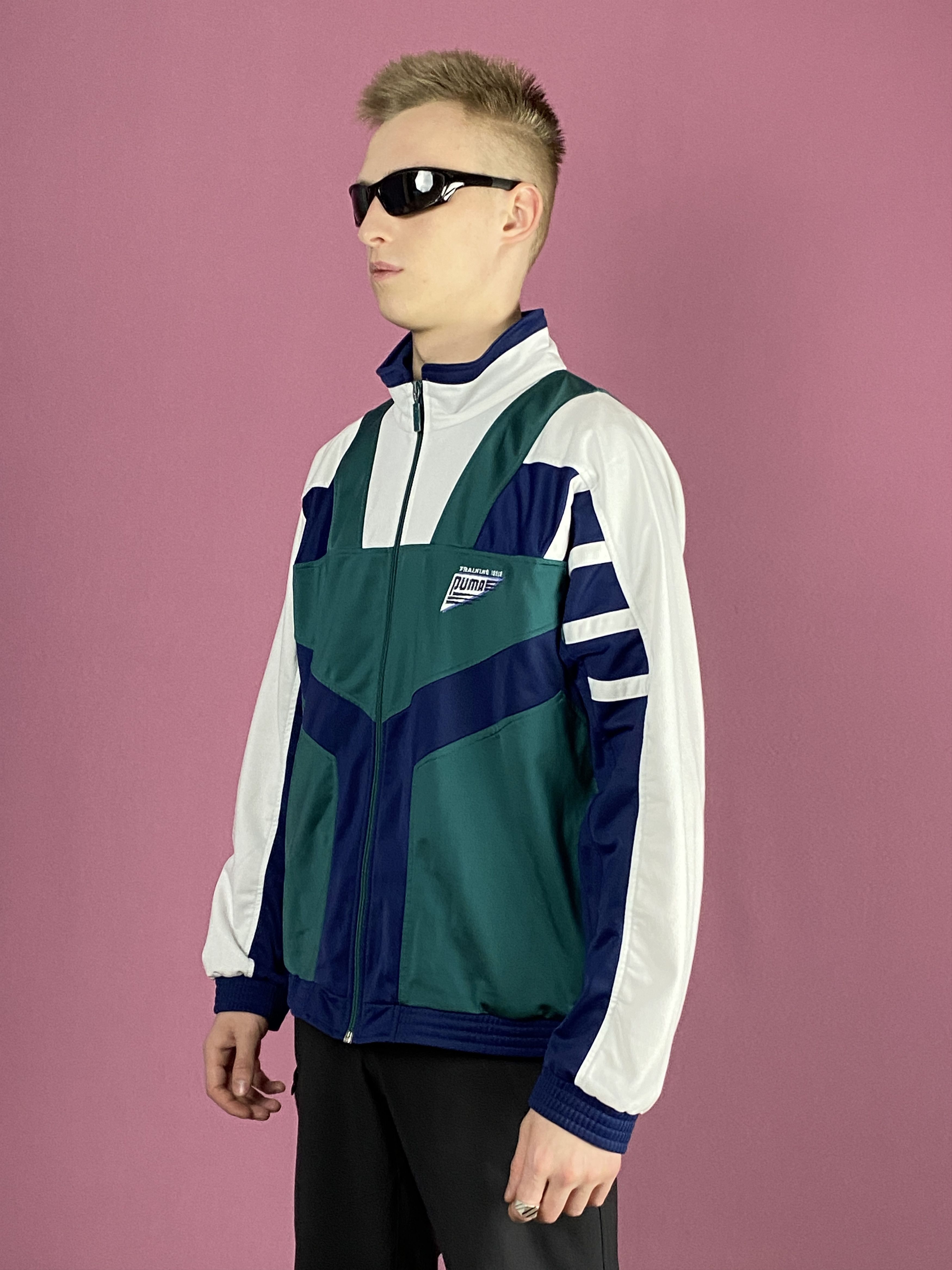Puma × Vintage 80s Puma Vintage Men's Track Jacket - M Windbreaker Top Size US M / EU 48-50 / 2 - 2 Thumbnail