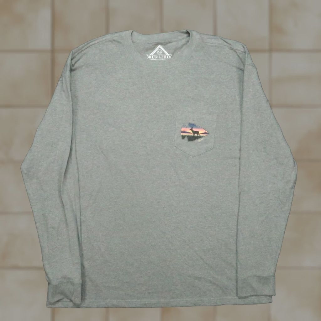 Vintage Burlebo Shirt Mens XL Gray Long Sleeve Crew Arrowhead Deer Hunting Tee Size US XL / EU 56 / 4 - 1 Thumbnail