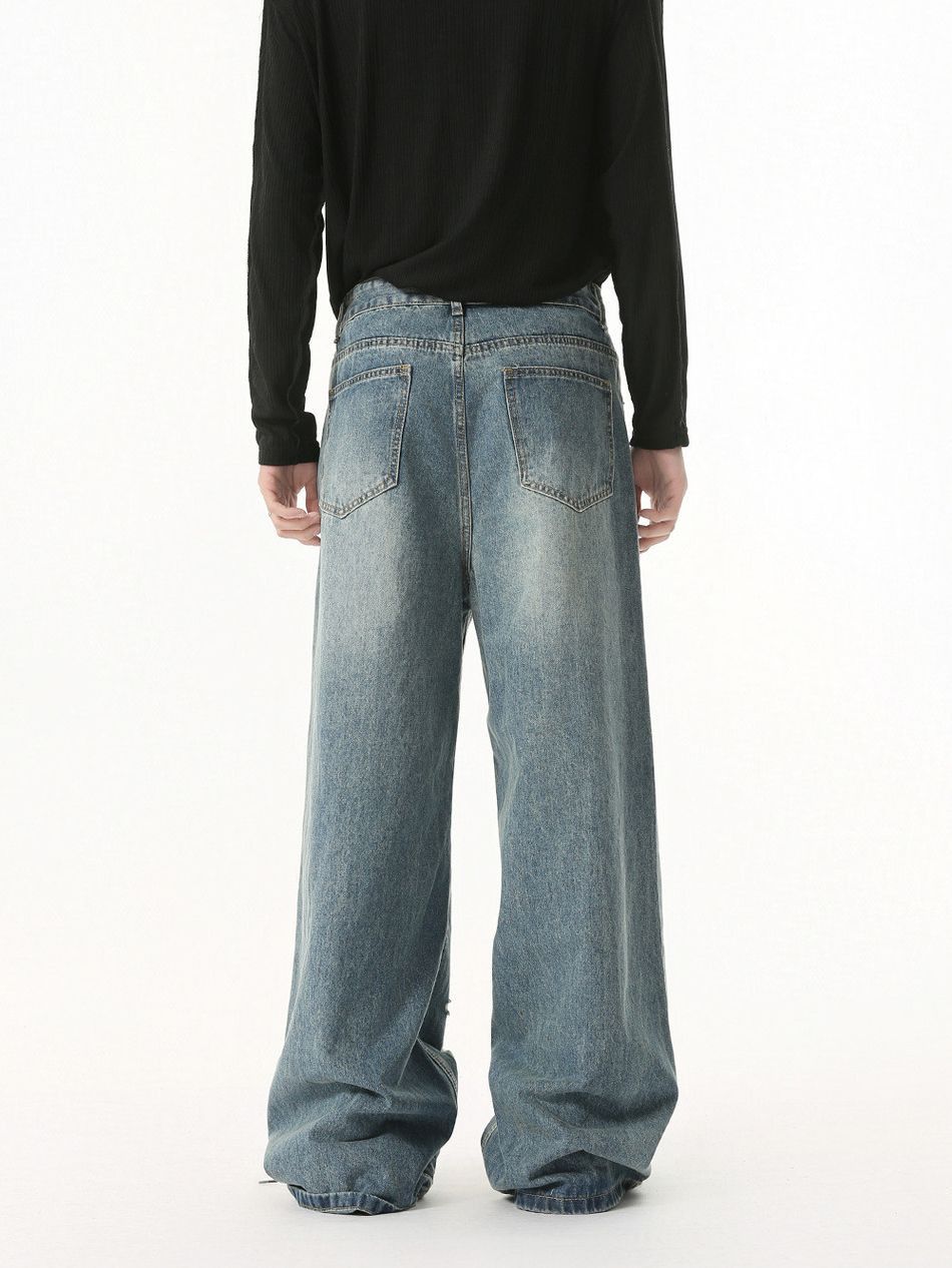 Japanese Brand Retro high street straight leg ripped jeans Size US 32 / EU 48 - 4 Thumbnail