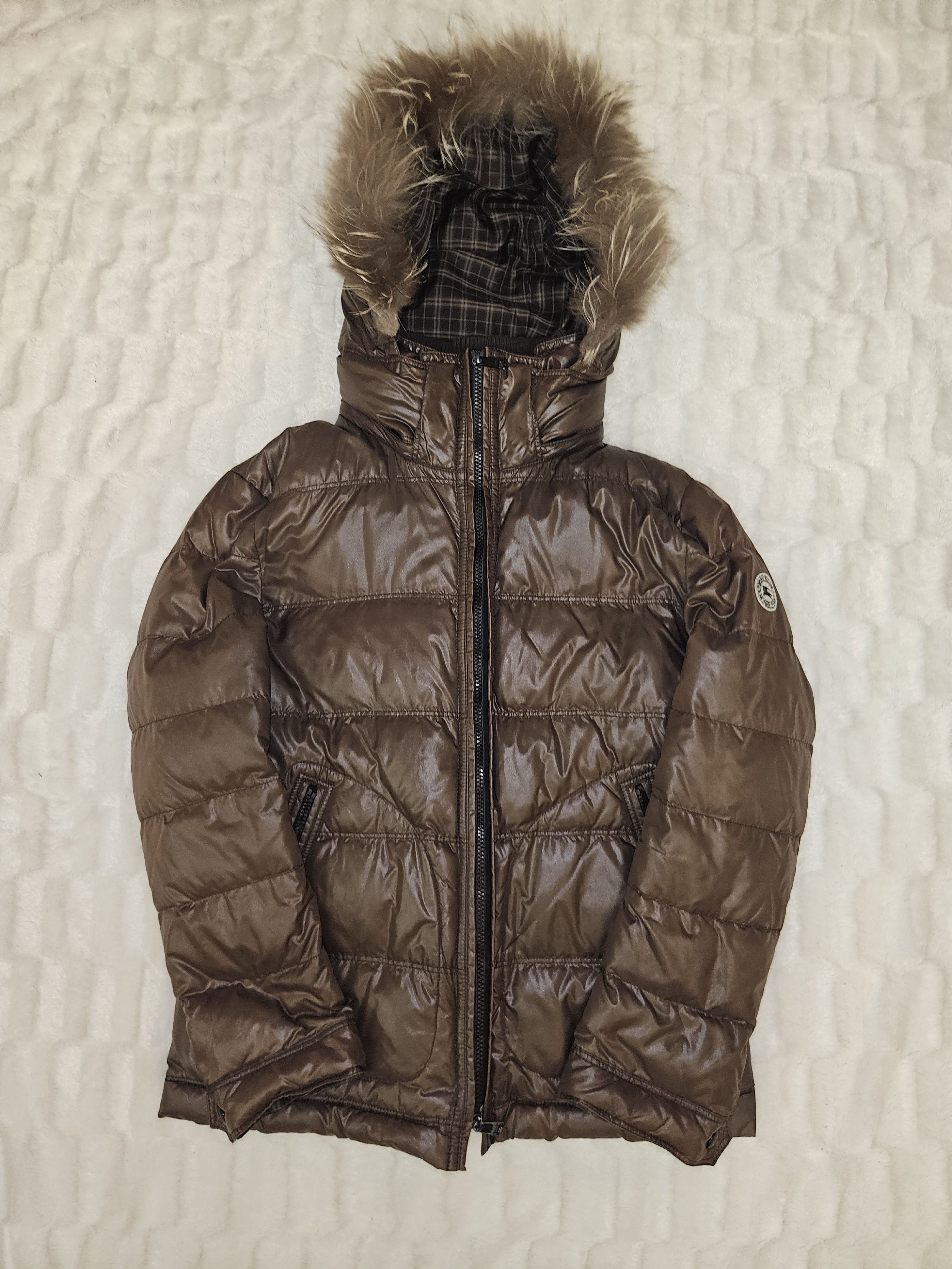 Burberry Vintage 00’s Burberry Black Label Fur Puffer Jacket Size US L / EU 52-54 / 3 - 1 Thumbnail