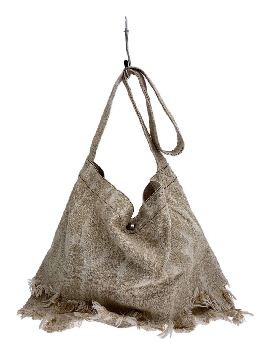 Kapital Distressed Snap Button Shoulder Bag Beige, Men's
